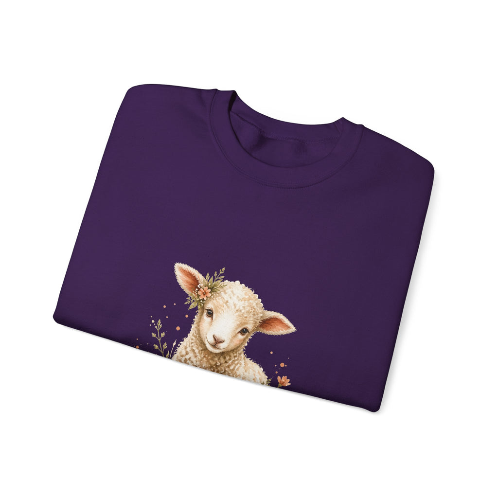 Matching Couple Sweatshirt - Lion & Lamb Matching Couple Comfort Colors Crew Watercolor Art His Hers Birthday Gift - Design B