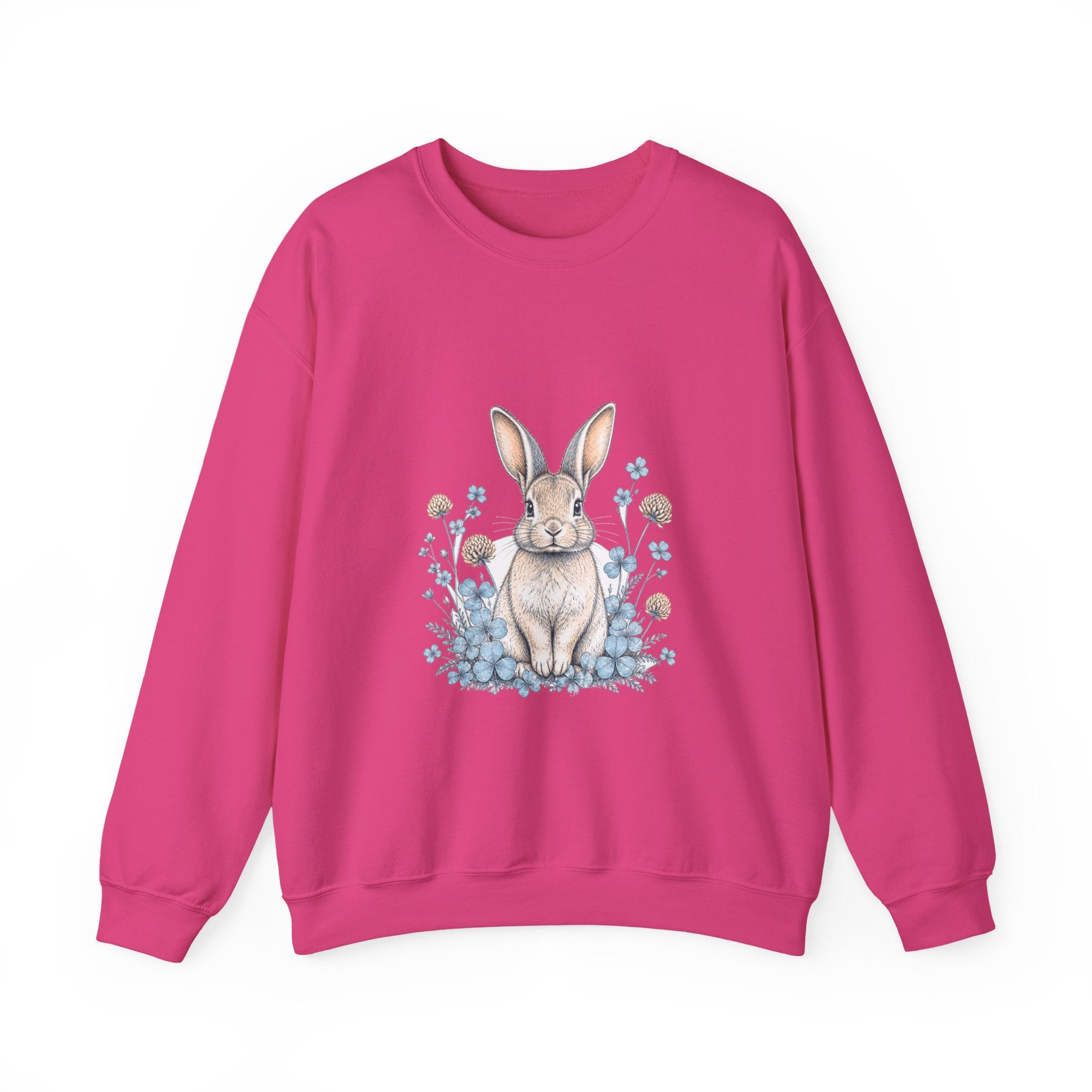 Matching Couple Sweatshirt - Fox & Rabbit Matching Couple Premium Fleece Sweatshirt Hand-Drawn Art His Hers Anniversary Gift - Design B