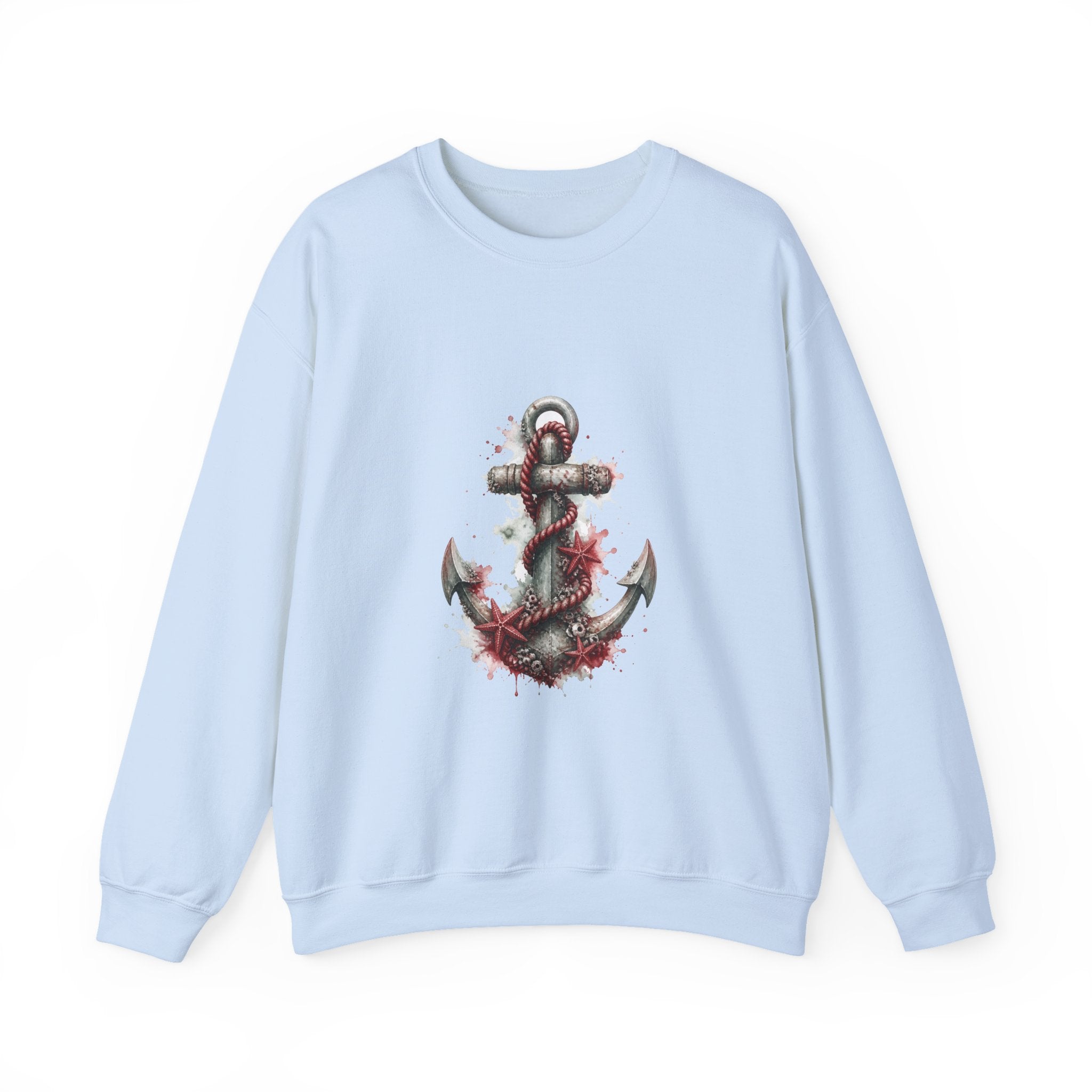 Matching Couple Sweatshirt - Anchor & Sail Matching Couple Premium Fleece Sweatshirt Watercolor Art His Hers Birthday Gift - Design A