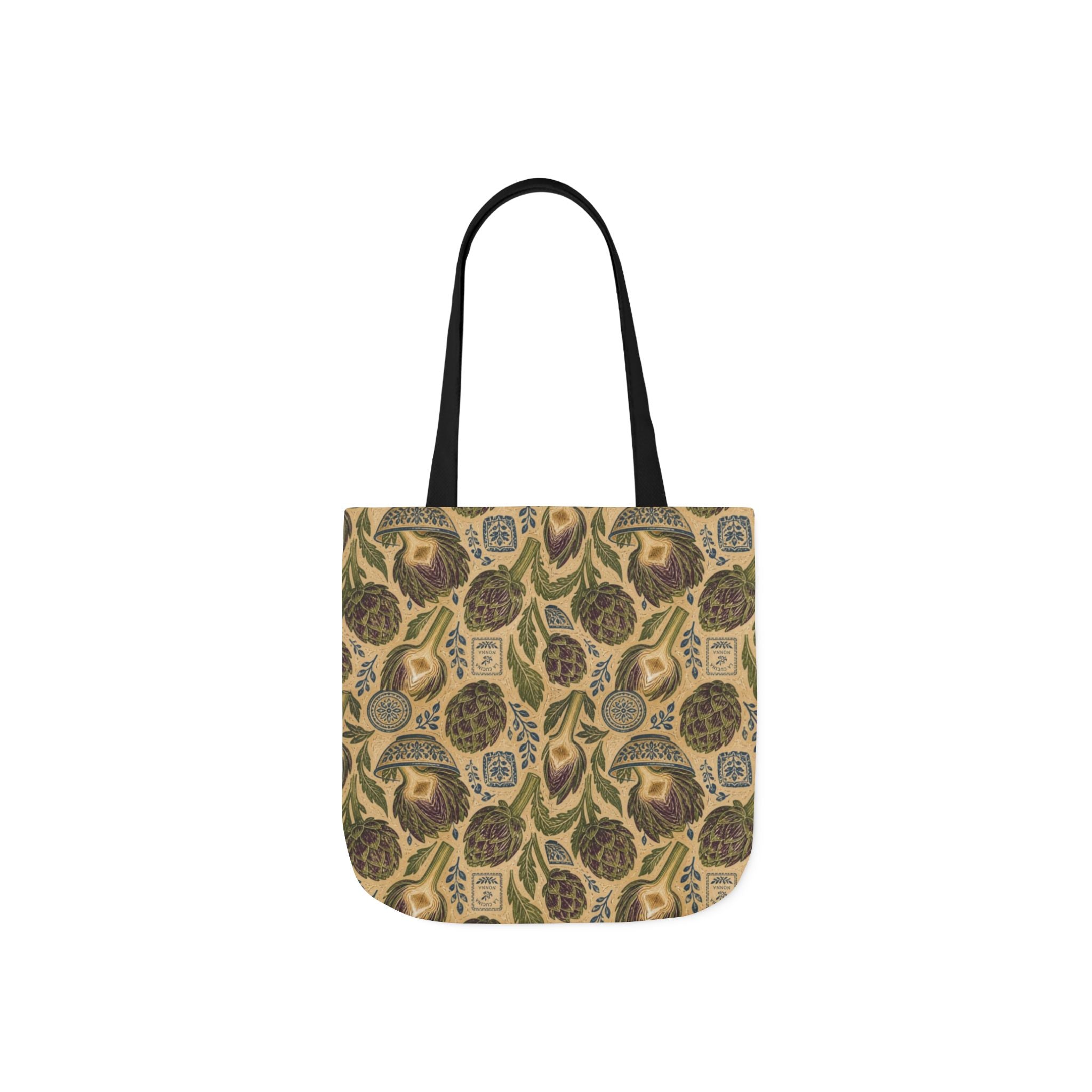 Globe Artichokes Canvas Tote Bag Mediterranean Kitchen Linocut Design Italian Cottagecore Gift