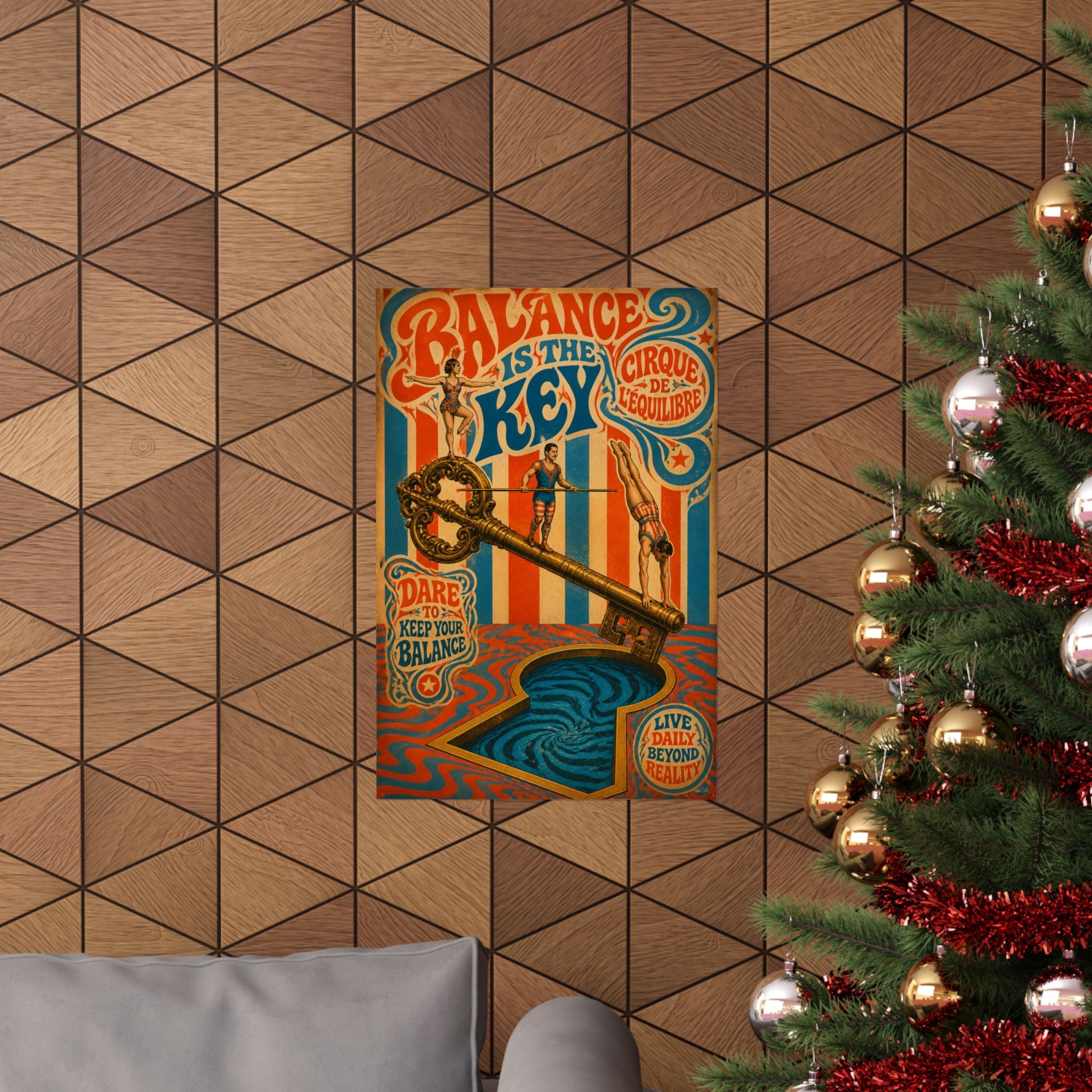 Giant Key Performance Wall Art Poster 24×36 Psychedelic Dining Room Decor Maximalist Print
