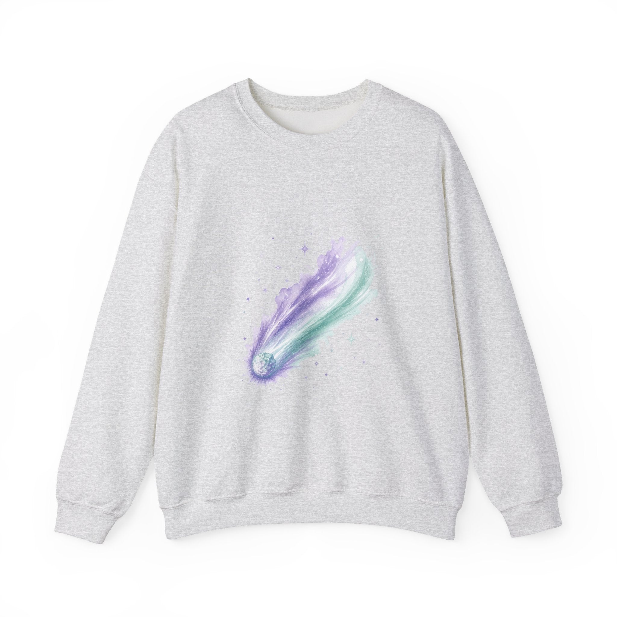 Matching Couple Sweatshirt - Comet & Asteroid Matching Couple Premium Fleece Sweatshirt Watercolor Art His Hers Birthday Gift - Design A