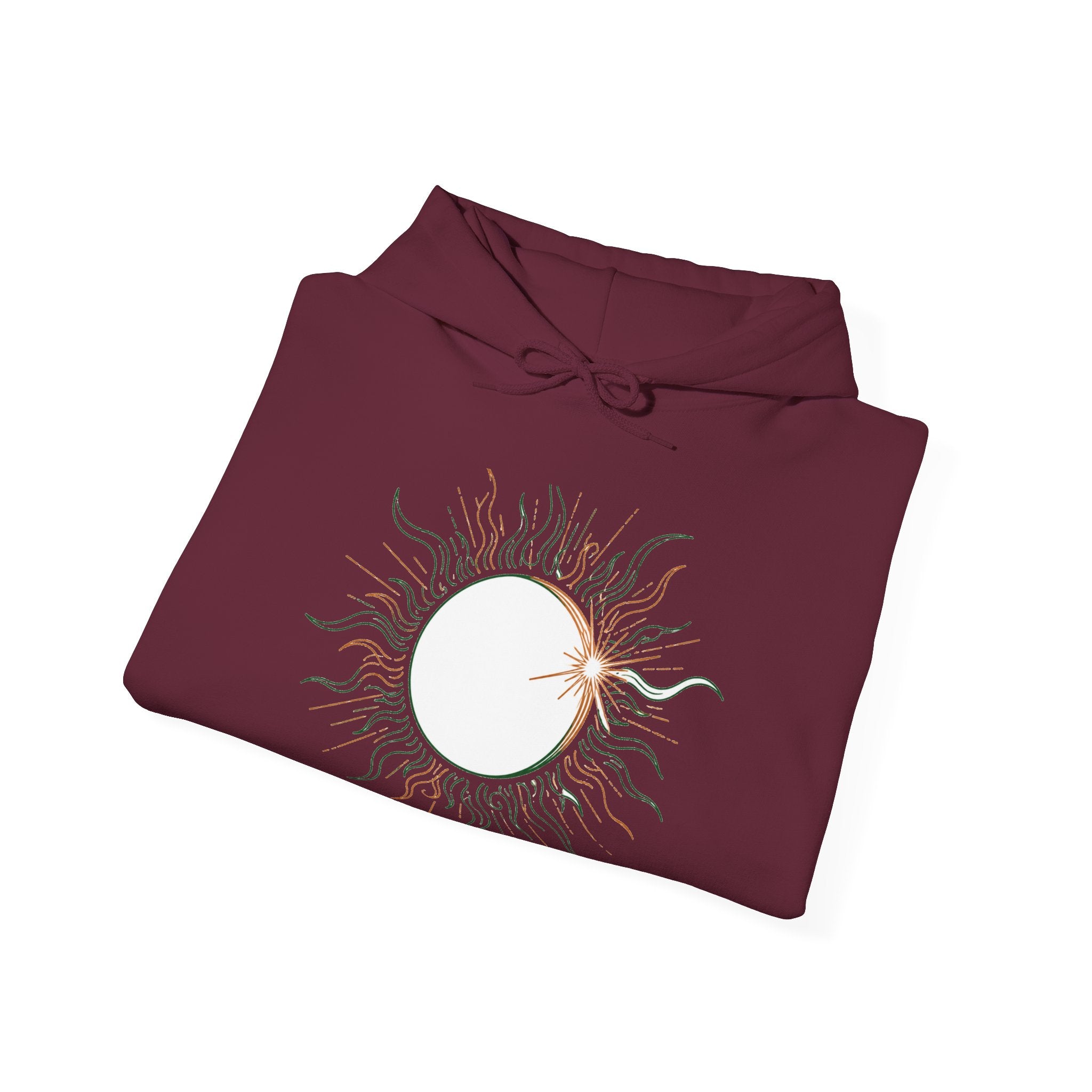 Matching Couple Sweatshirt - Solar & Lunar Eclipse Matching Couple Hooded Sweatshirt Minimalist Art His Hers Valentine Gift - Design A