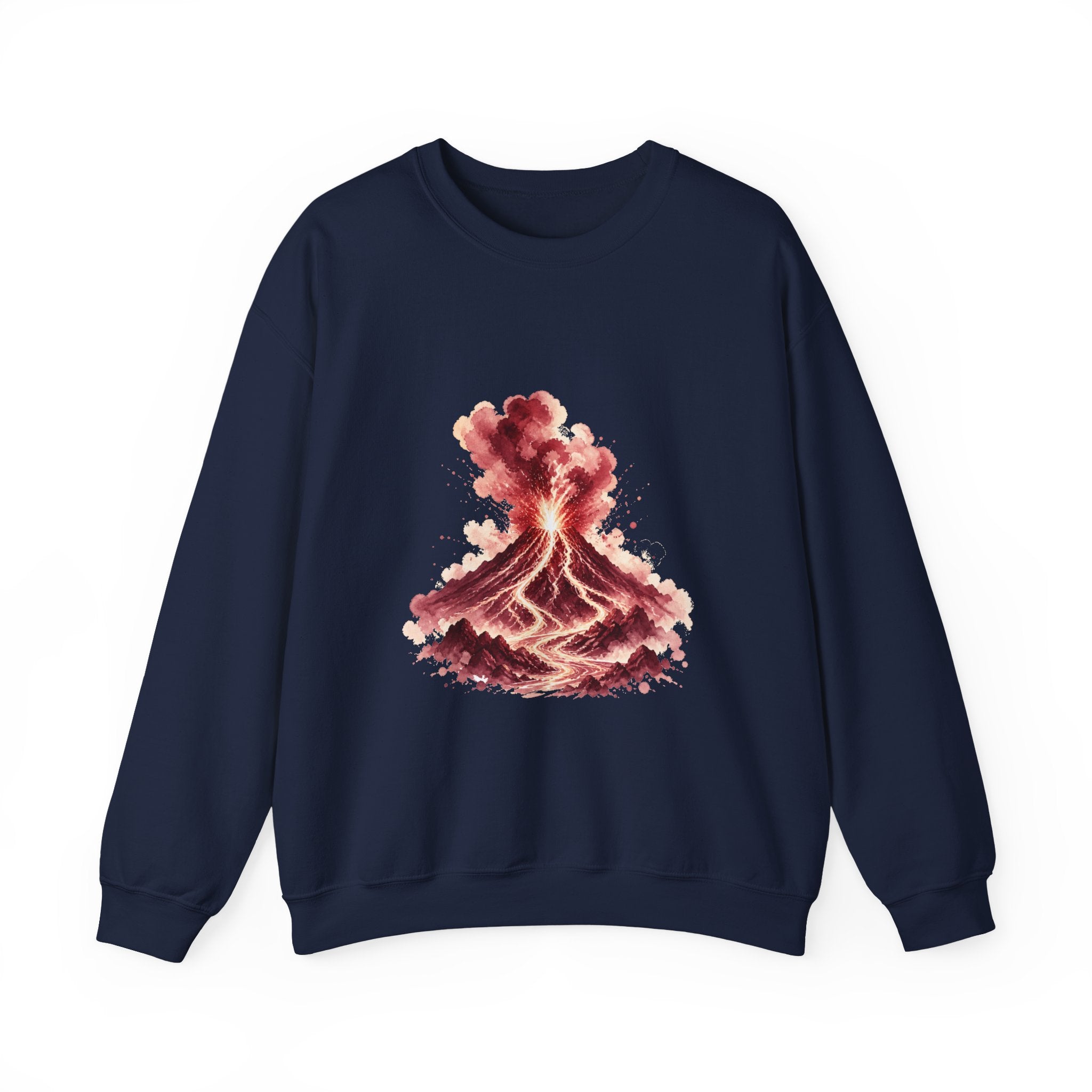 Matching Couple Sweatshirt - Volcano & Glacier Matching Couple Comfort Colors Crew Watercolor Art His Hers Birthday Gift - Design A