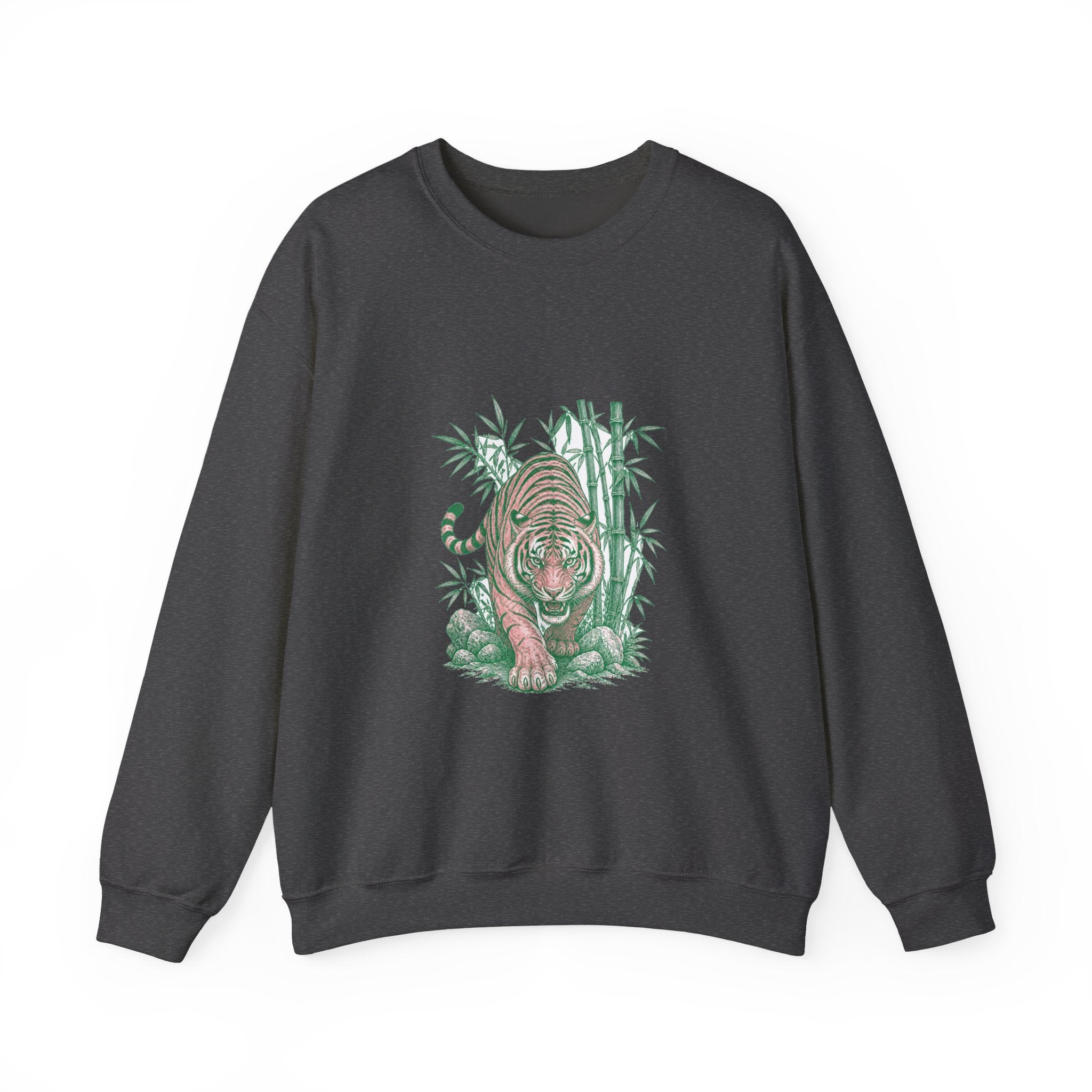 Matching Couple Sweatshirt - Tiger & Crane Matching Couple Comfort Colors Crew Vintage Art His Hers Honeymoon Gift - Design A