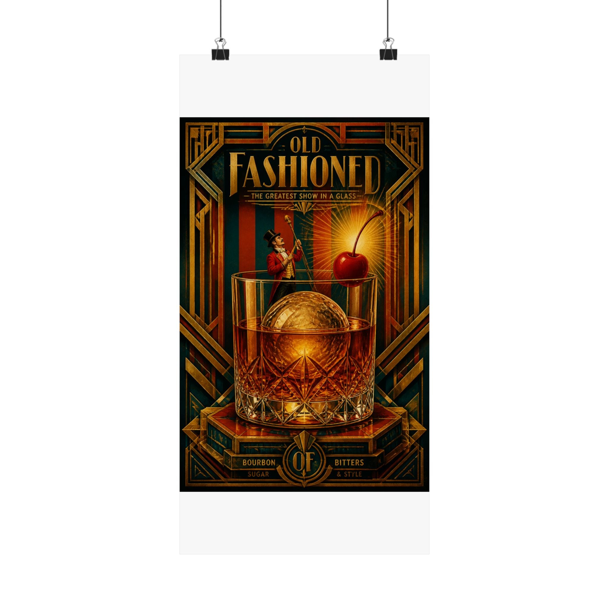 Old Fashioned Ringmaster Wall Art Poster 18×24 Art Deco Entryway Decor Maximalist Print