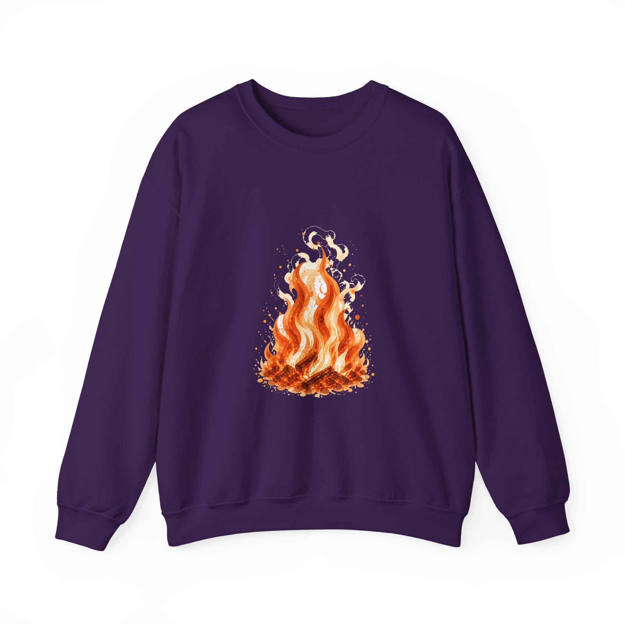 Matching Couple Sweatshirt - Wildfire & Waterfall Matching Couple Comfort Colors Crew Watercolor Art His Hers Birthday Gift - Design A