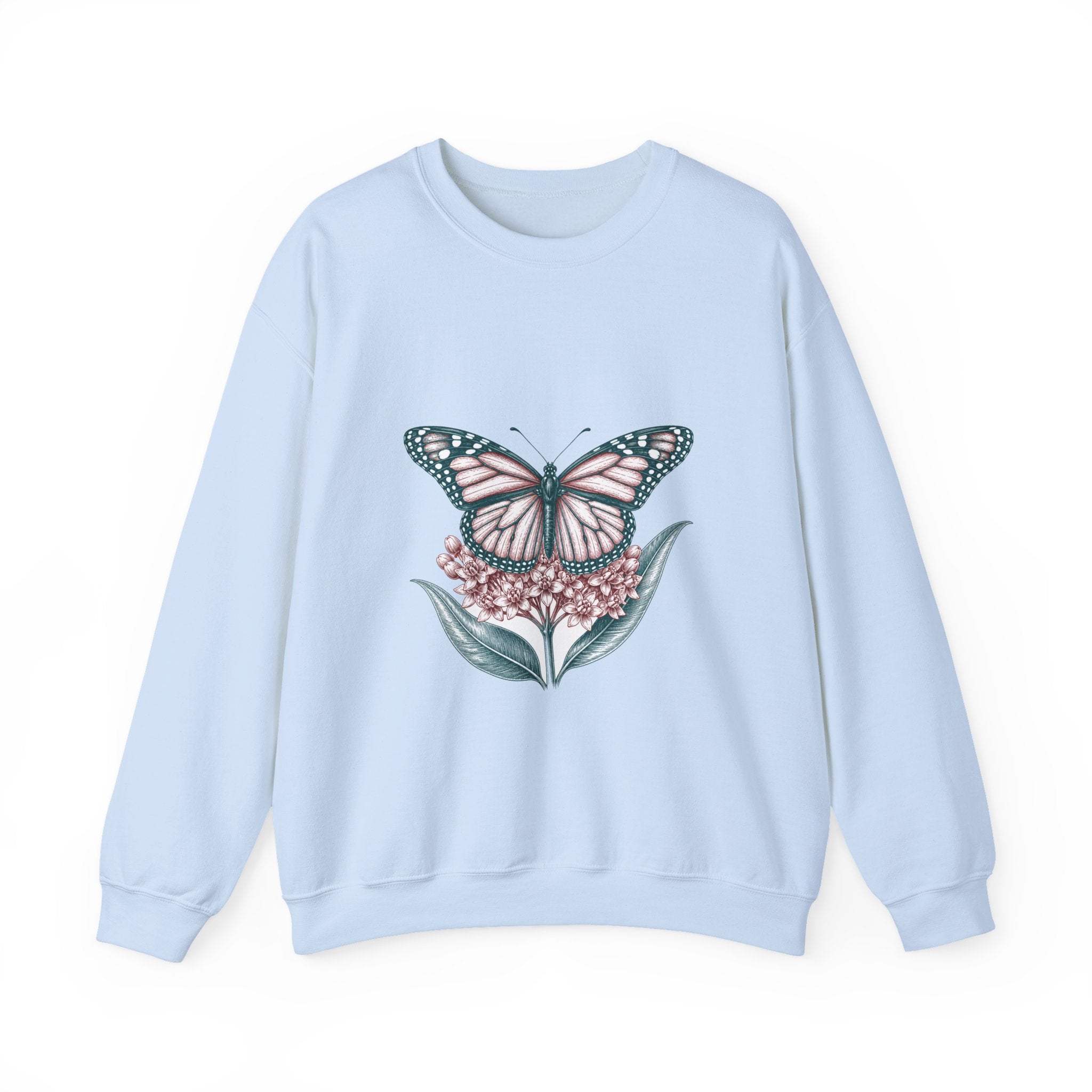 Matching Couple Sweatshirt - Butterfly & Moth Matching Couple Premium Fleece Sweatshirt Hand-Drawn Art His Hers Anniversary Gift - Design A
