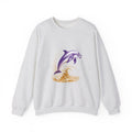 Matching Couple Sweatshirt - Shark & Dolphin Matching Couple Crewneck Sweatshirt Vintage Art His Hers Wedding Gift - Design B