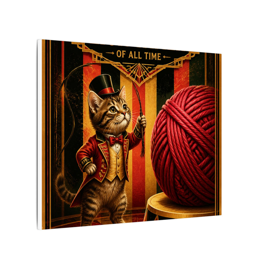 Cat Lion Tamer Wall Art Canvas 24×36 Art Deco Bar Area Decor Maximalist Print