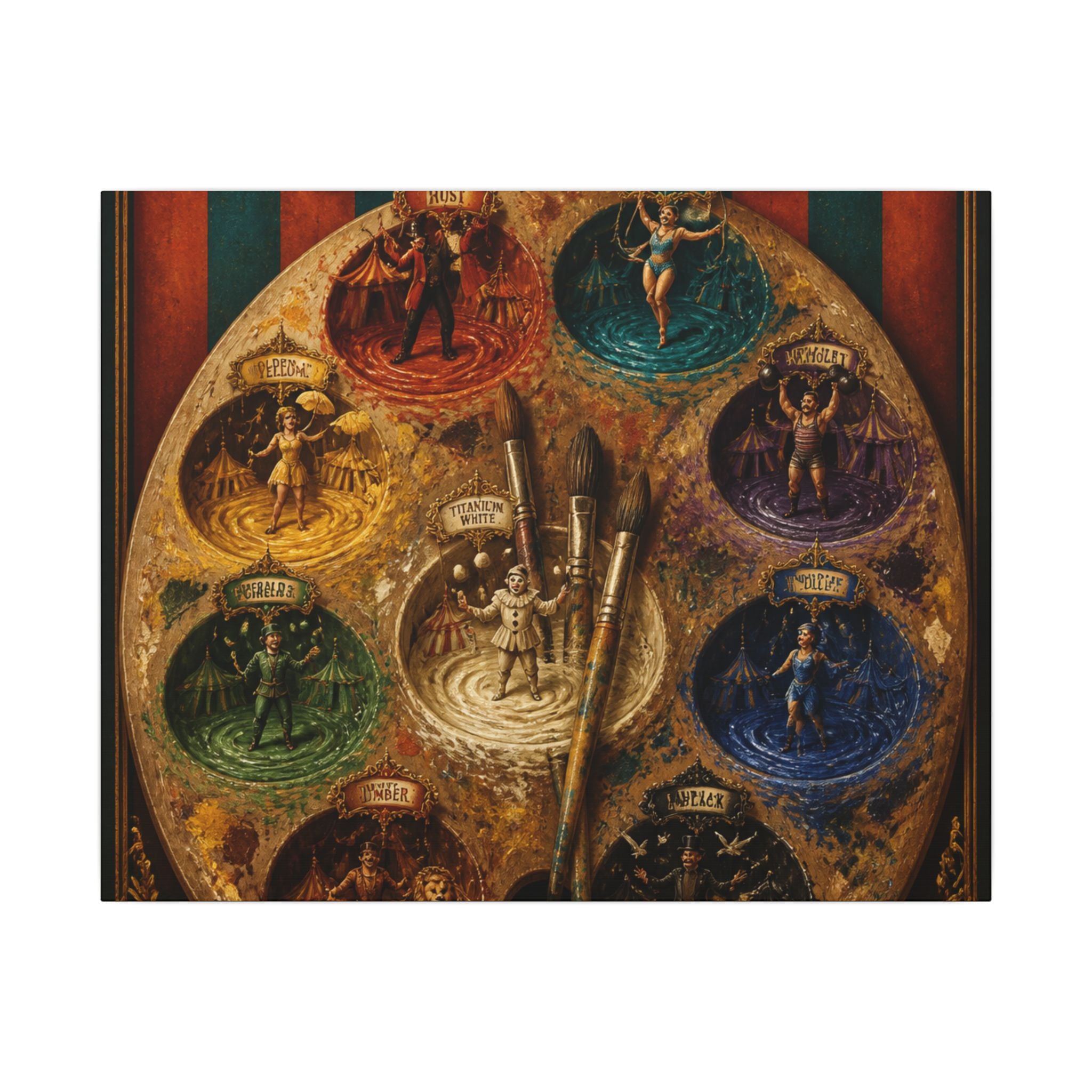 Paint Palette Stage Wall Art Canvas 24×36 Baroque Studio Decor Maximalist Print