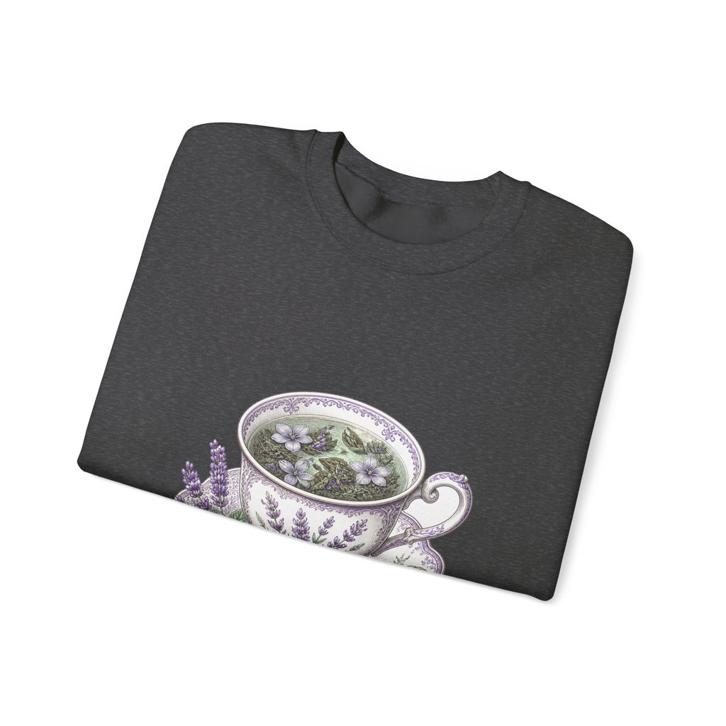Matching Couple Sweatshirt - Coffee & Tea Matching Couple Premium Fleece Sweatshirt Vintage Art His Hers Honeymoon Gift - Design B