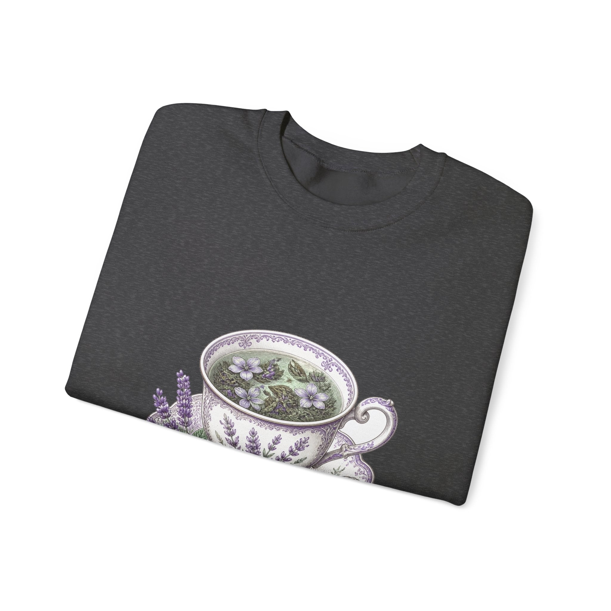 Matching Couple Sweatshirt - Coffee & Tea Matching Couple Premium Fleece Sweatshirt Vintage Art His Hers Honeymoon Gift - Design B
