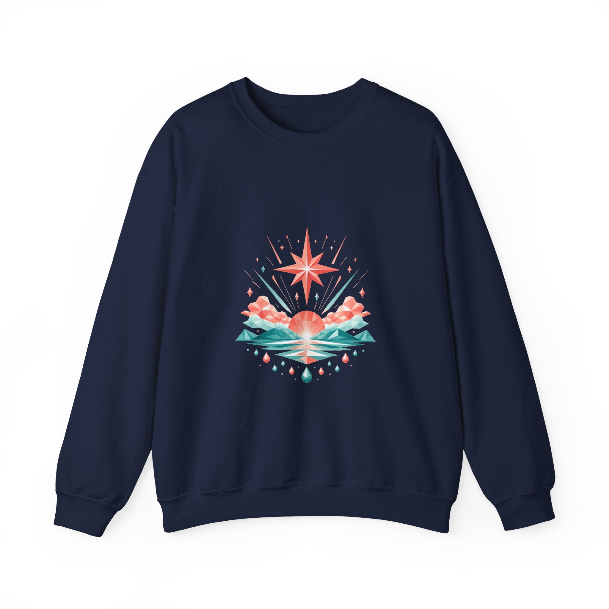 Matching Couple Sweatshirt - Evening & Morning Star Matching Couple Comfort Colors Crew Geometric Art His Hers Love Gift - Design B