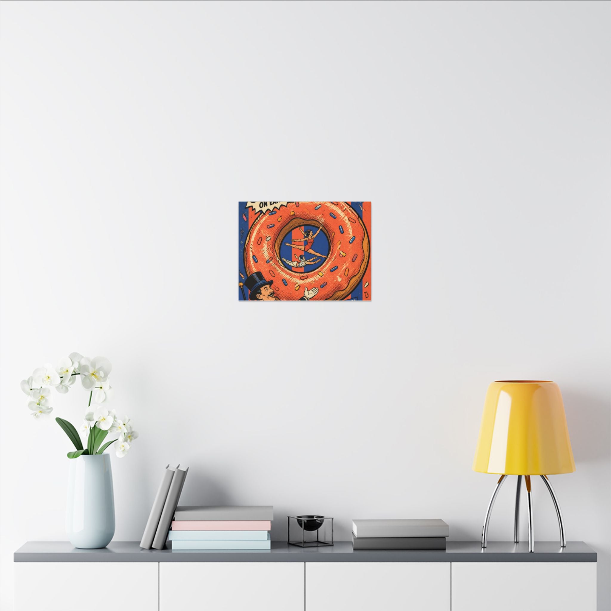 Donut Circus Ring Wall Art Canvas 16×20 Pop Art Living Room Decor Maximalist Print