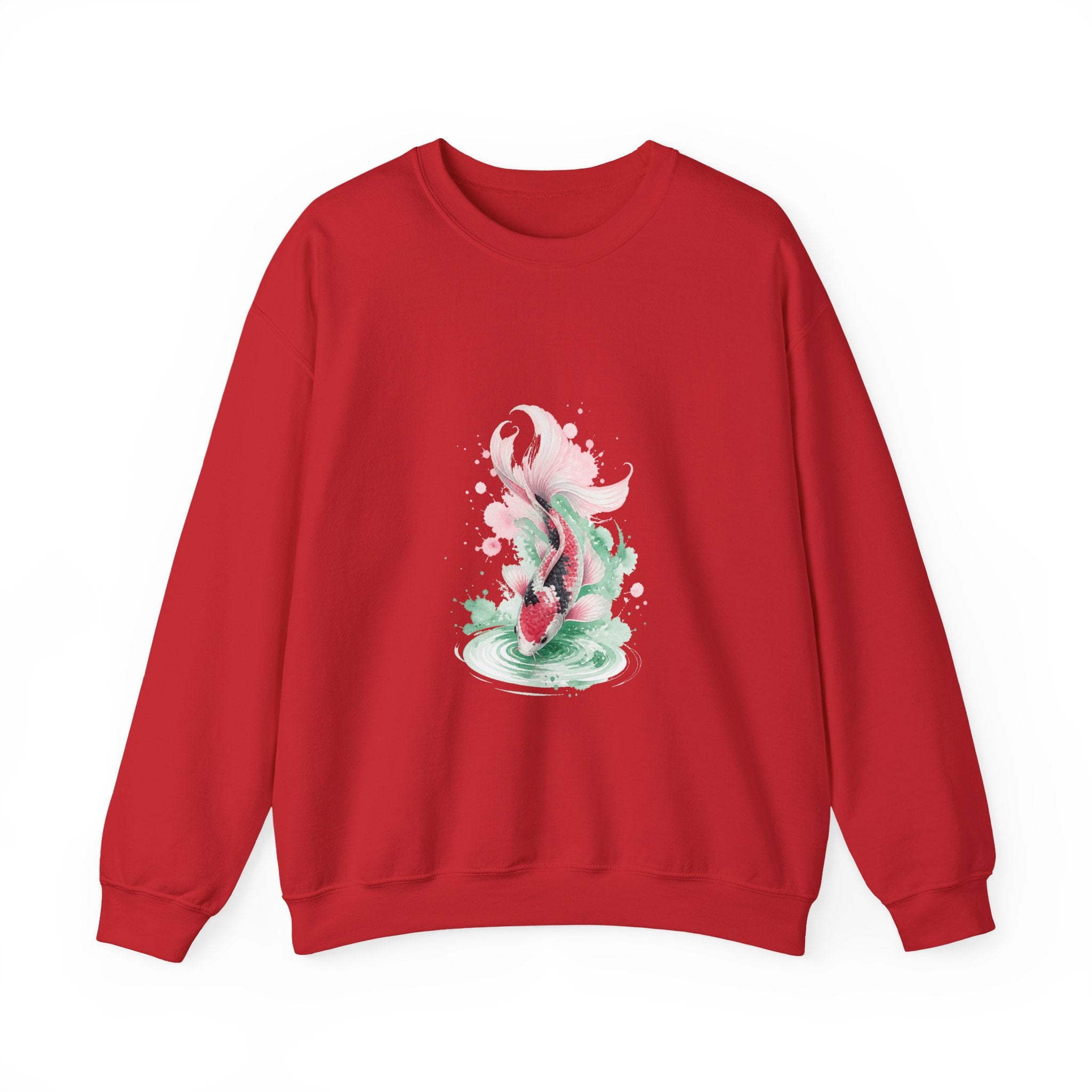 Matching Couple Sweatshirt - Koi Fish Yin Yang Matching Couple Premium Fleece Sweatshirt Watercolor Art His Hers Birthday Gift - Design B