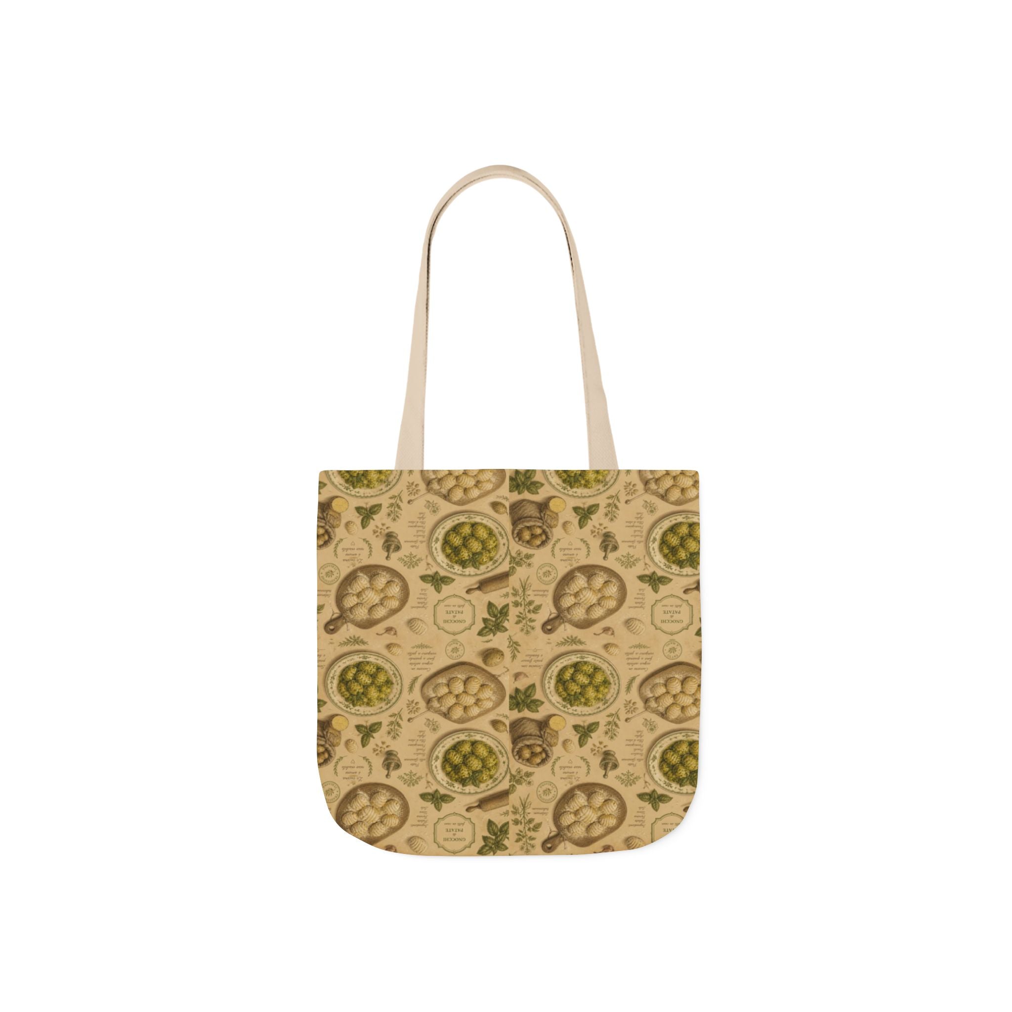 Potato Gnocchi Canvas Tote Bag Mediterranean Kitchen Botanical Design Italian Cottagecore Gift