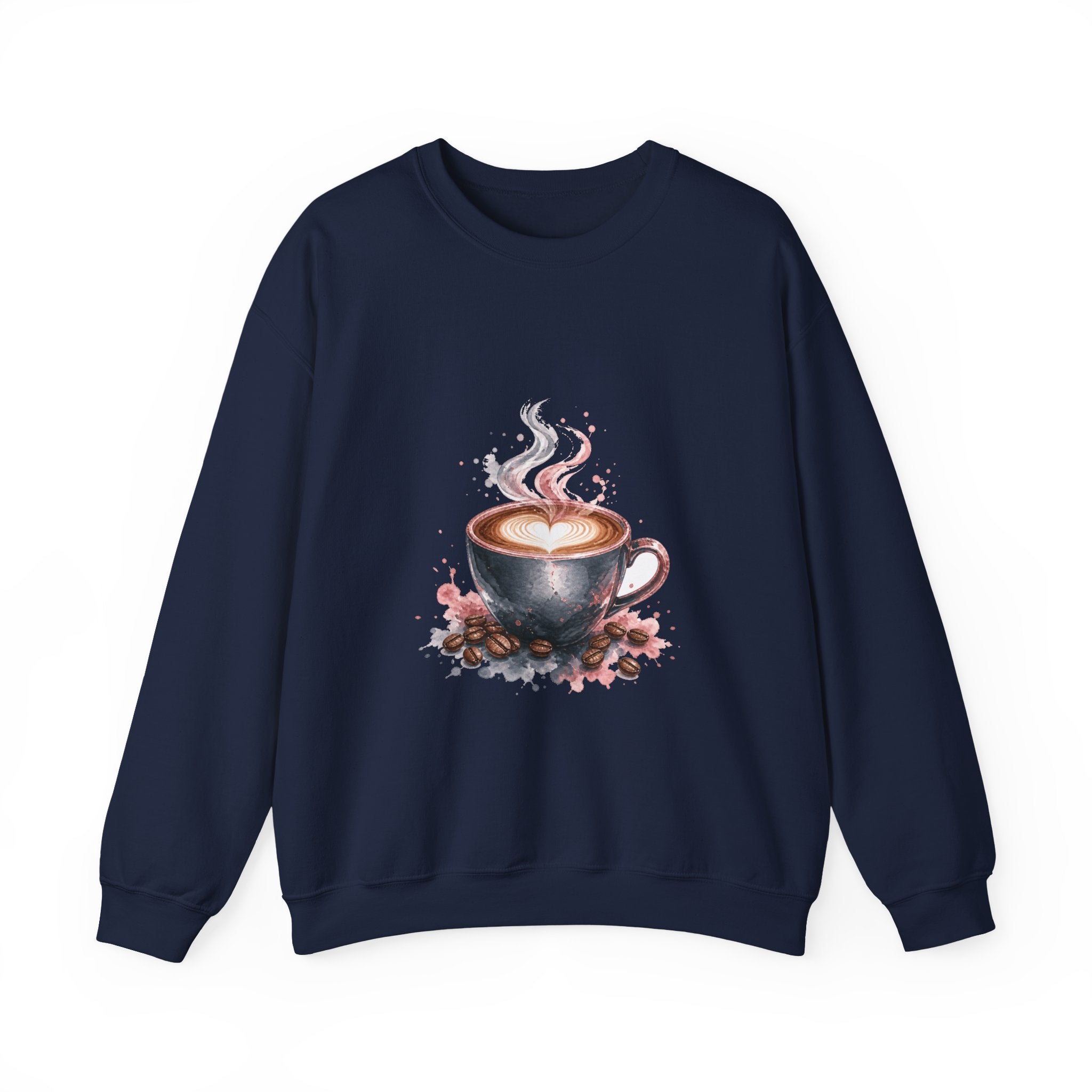 Matching Couple Sweatshirt - Coffee & Tea Matching Couple Premium Fleece Sweatshirt Watercolor Art His Hers Birthday Gift - Design A