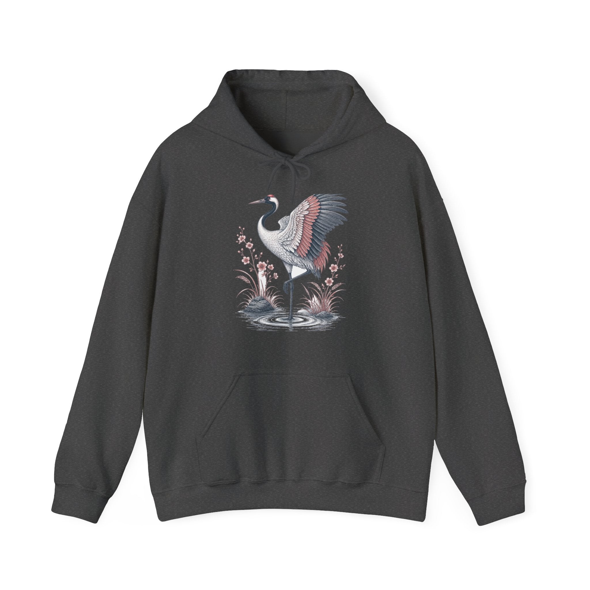 Matching Couple Sweatshirt - Tiger & Crane Matching Couple Hooded Sweatshirt Vintage Art His Hers Wedding Gift - Design B