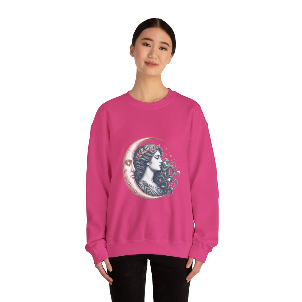 Matching Couple Sweatshirt - Helios & Selene Matching Couple Premium Fleece Sweatshirt Vintage Art His Hers Honeymoon Gift - Design B