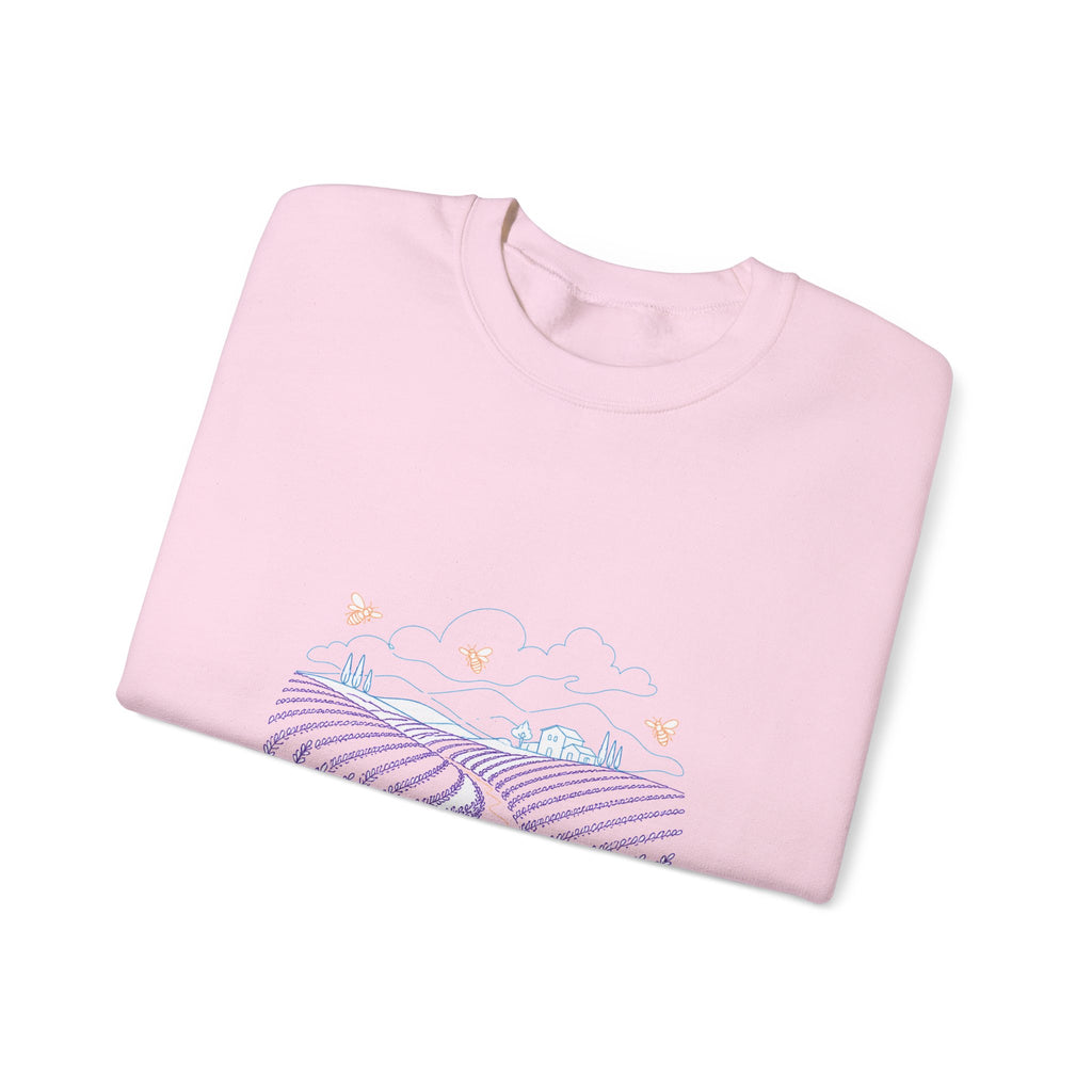 Matching Couple Sweatshirt - Lavender Fields & Canyon Matching Couple Comfort Colors Crew Minimalist Art His Hers Christmas Gift - Design A