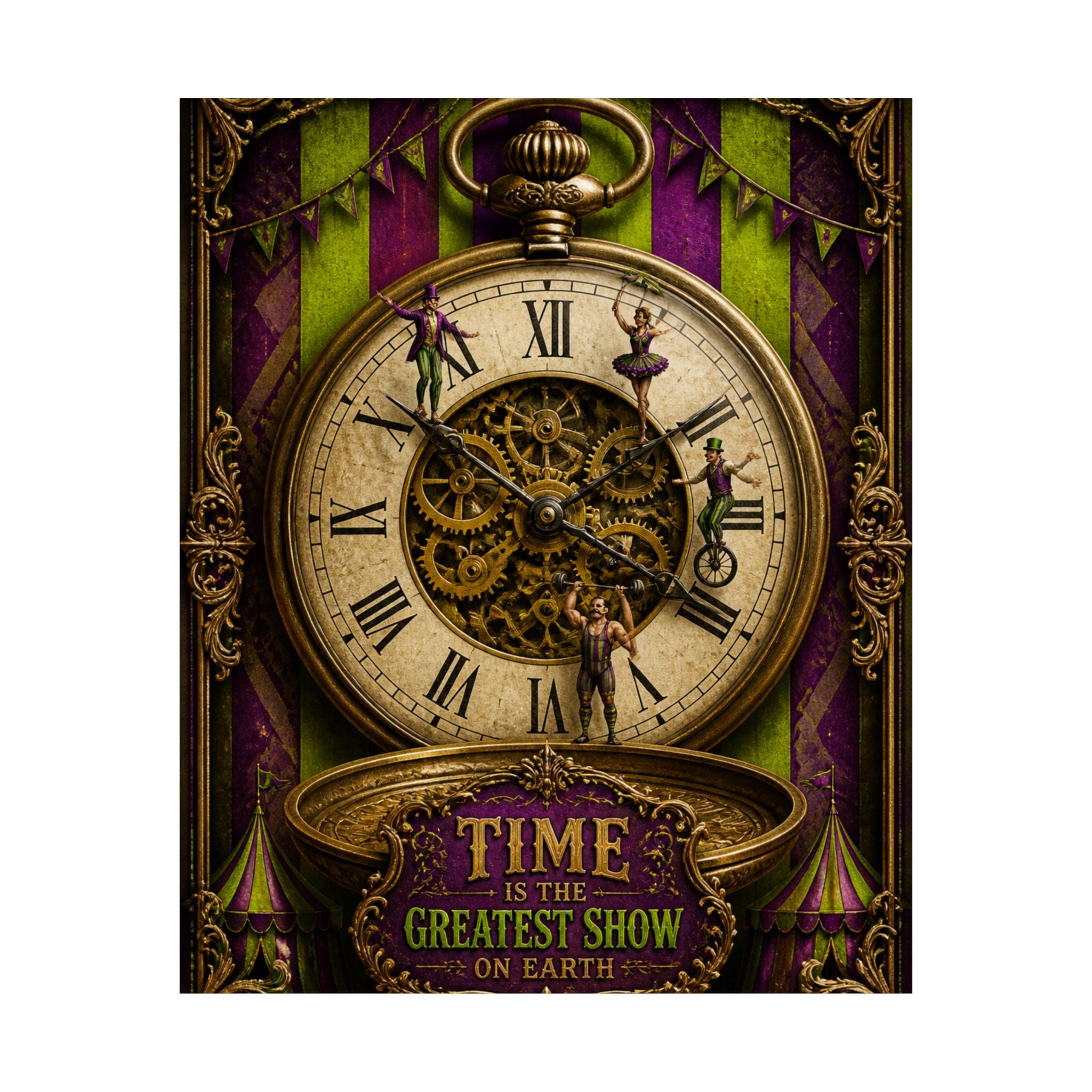 Pocket Watch Performers Wall Art Poster 24×36 Baroque Studio Decor Maximalist Print