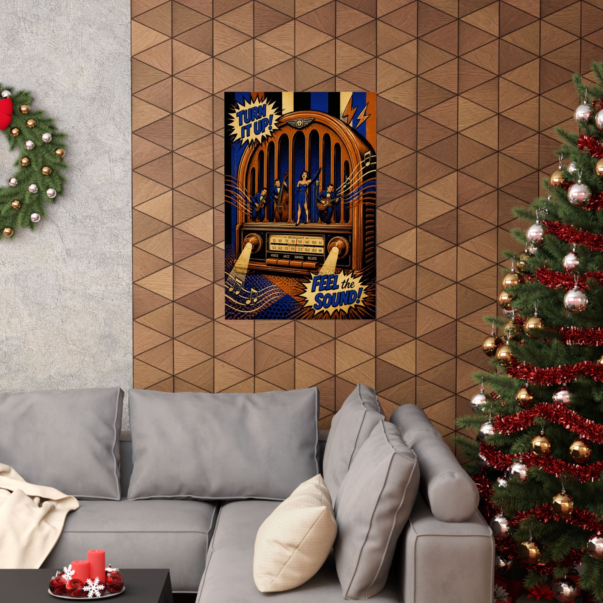 Vintage Radio Stage Wall Art Poster 18×24 Pop Art Living Room Decor Maximalist Print