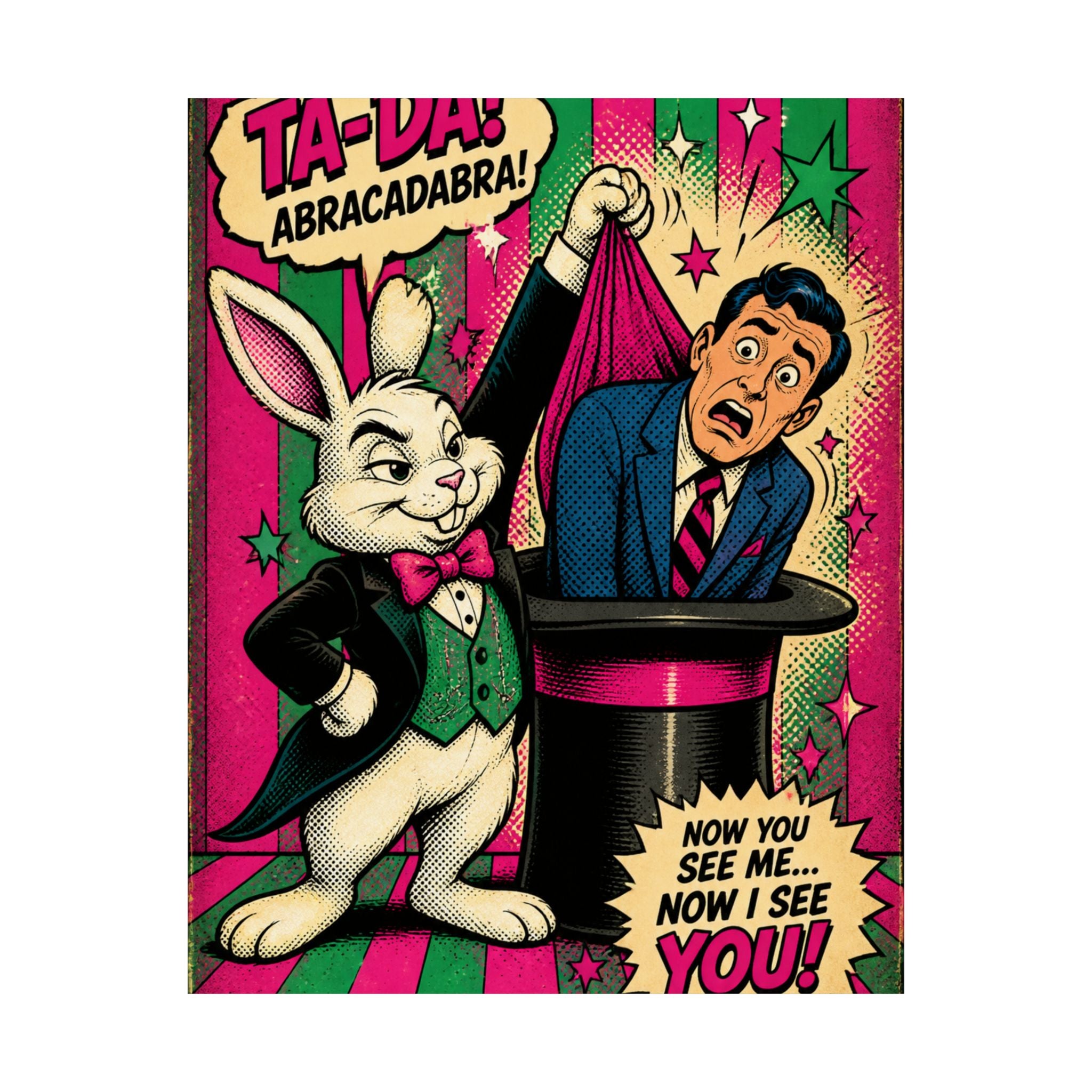 Magic Hat Rabbit Wall Art Poster 24×36 Pop Art Restaurant Decor Maximalist Print