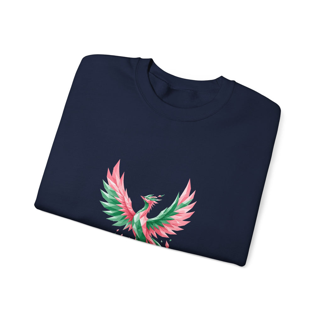 Matching Couple Sweatshirt - Dragon & Phoenix Matching Couple Premium Fleece Sweatshirt Geometric Art His Hers Love Gift - Design B