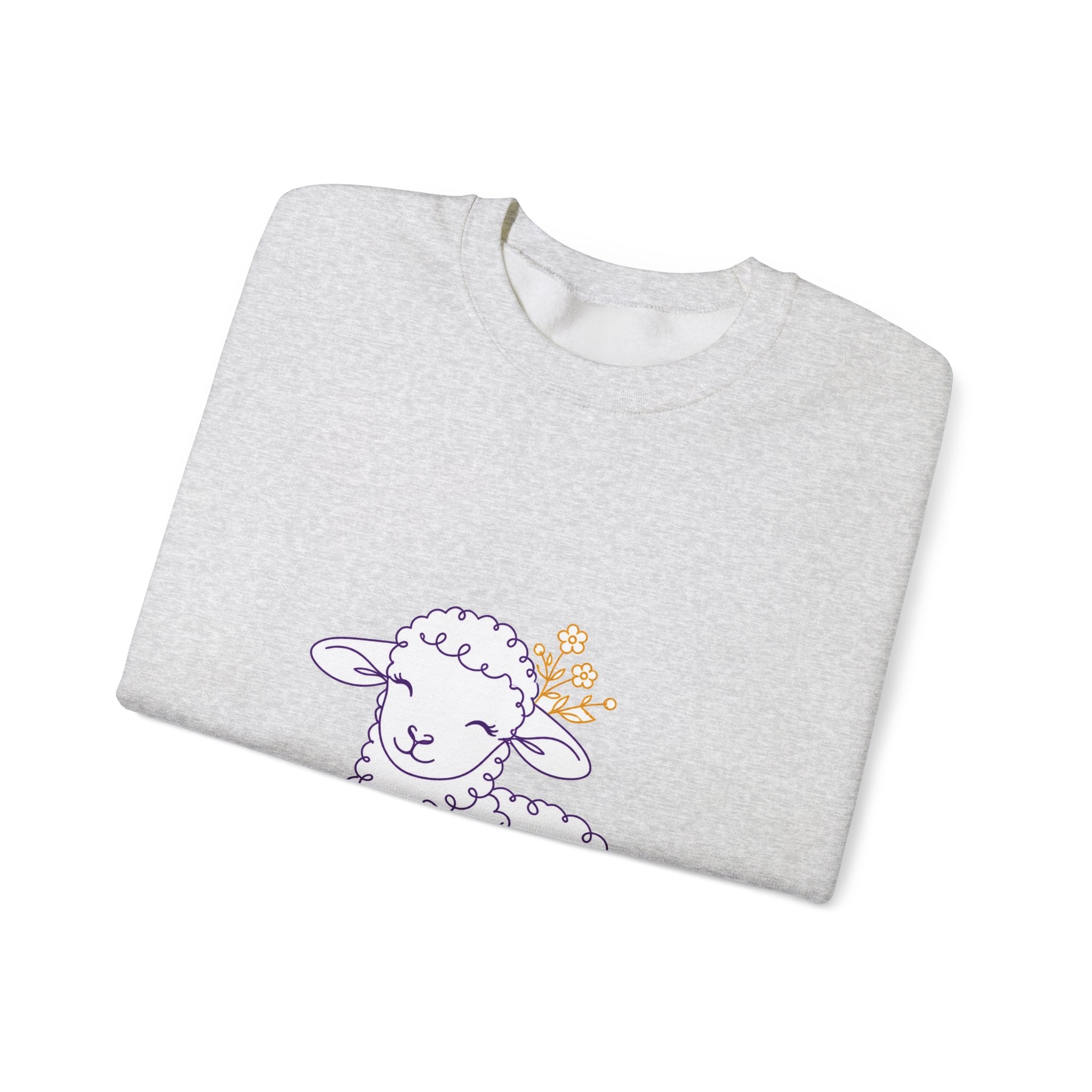 Matching Couple Sweatshirt - Lion & Lamb Matching Couple Comfort Colors Crew Minimalist Art His Hers Christmas Gift - Design B