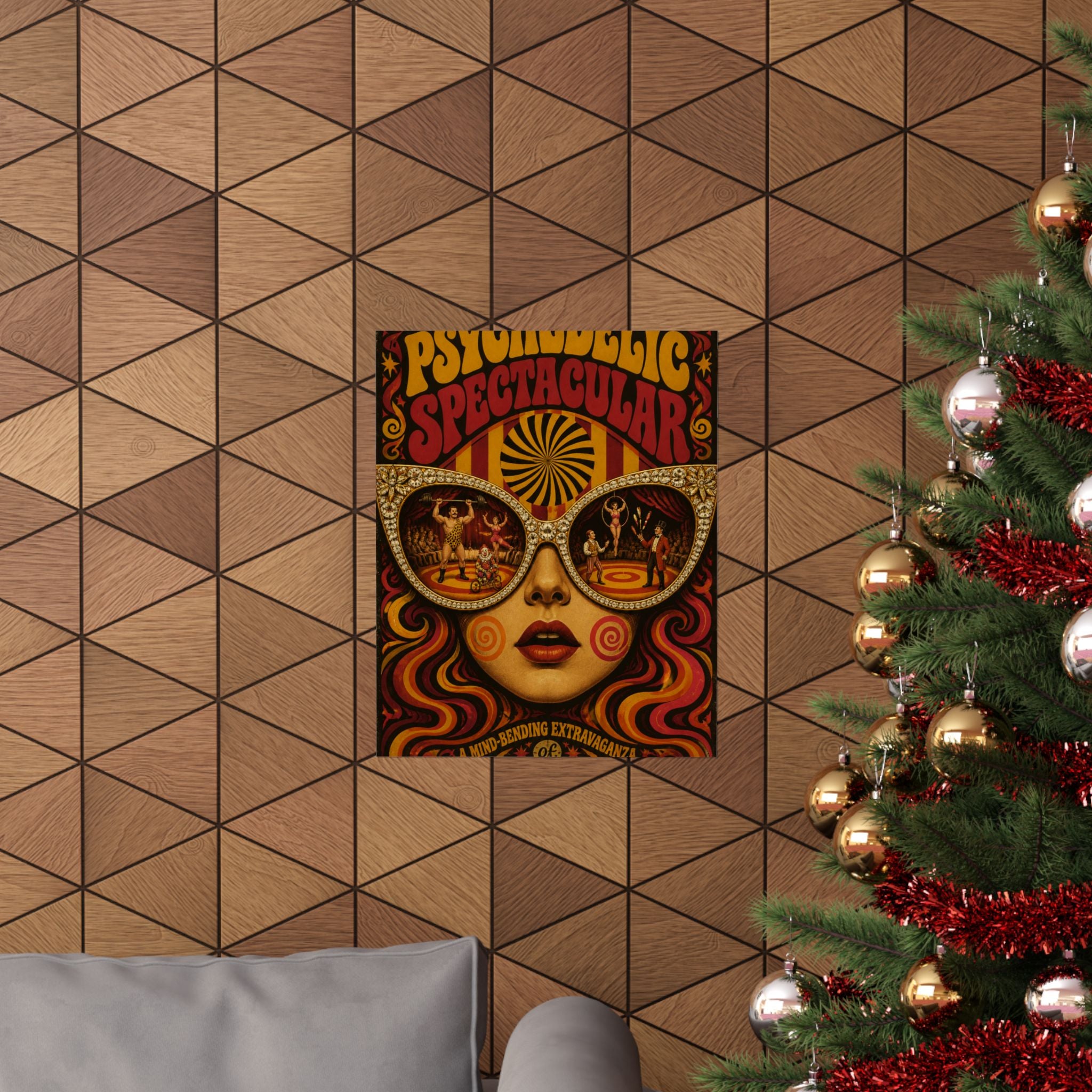 Sunglasses Circus Ring Wall Art Poster 18×24 Psychedelic Cafe Decor Maximalist Print