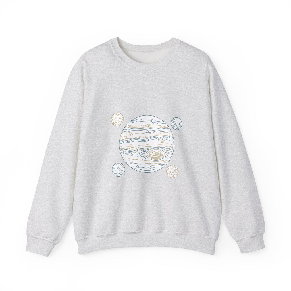 Matching Couple Sweatshirt - Saturn & Jupiter Matching Couple Crewneck Sweatshirt Minimalist Art His Hers Valentine Gift - Design B