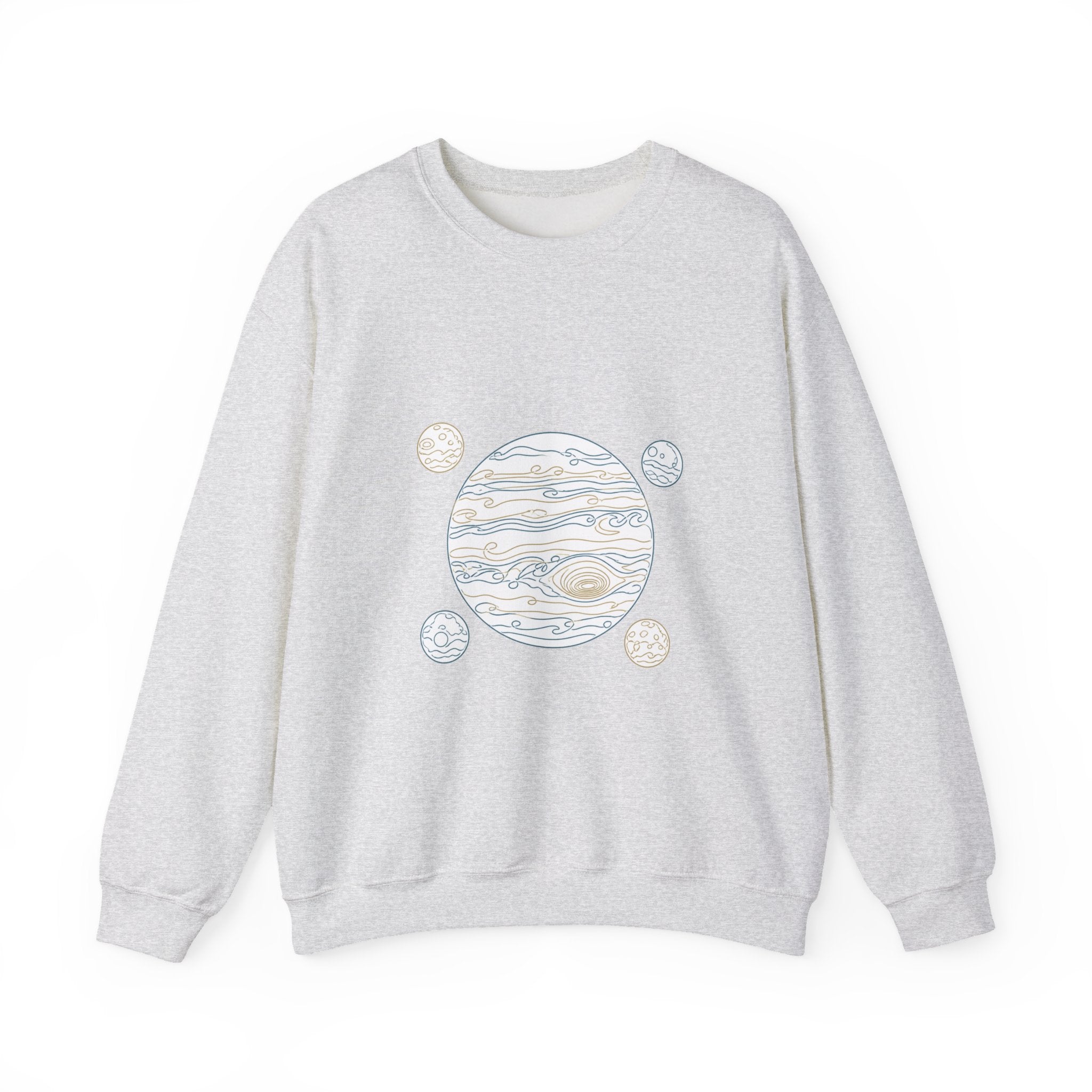 Matching Couple Sweatshirt - Saturn & Jupiter Matching Couple Crewneck Sweatshirt Minimalist Art His Hers Valentine Gift - Design B