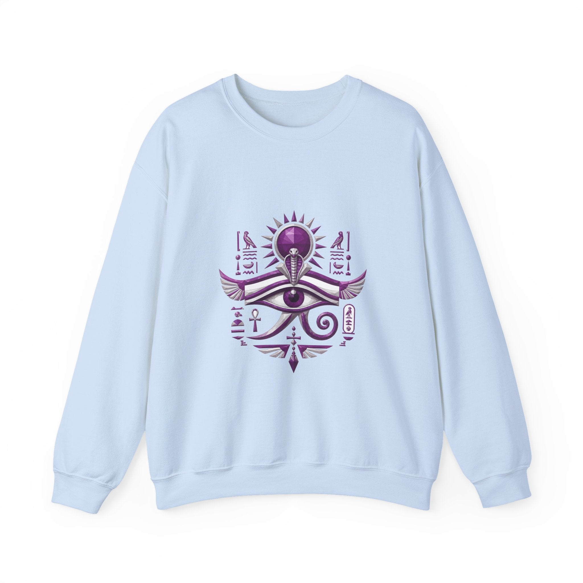 Matching Couple Sweatshirt - Eye of Ra & Horus Matching Couple Crewneck Sweatshirt Geometric Art His Hers Couple Gift - Design A