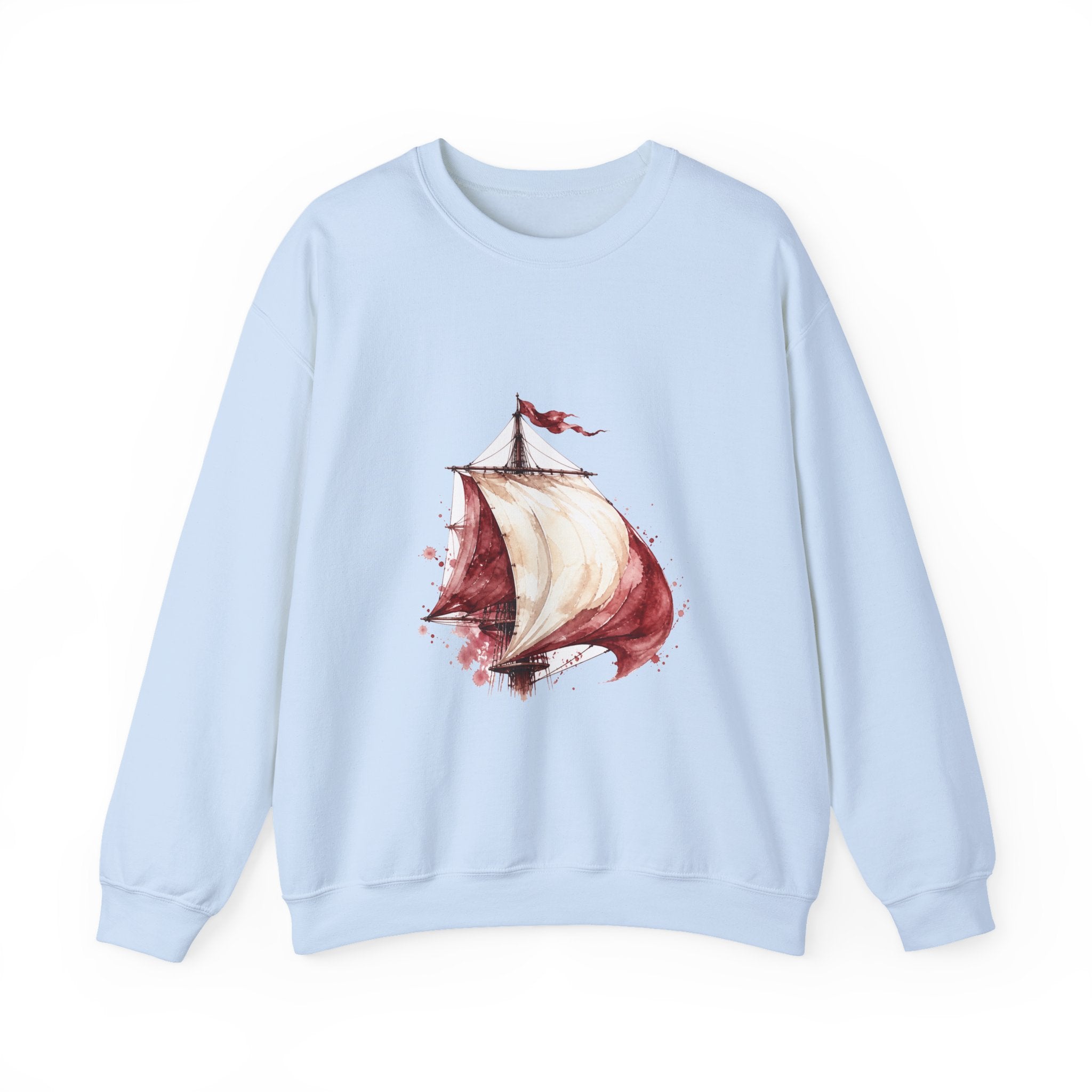 Matching Couple Sweatshirt - Anchor & Sail Matching Couple Comfort Colors Crew Watercolor Art His Hers Birthday Gift - Design B