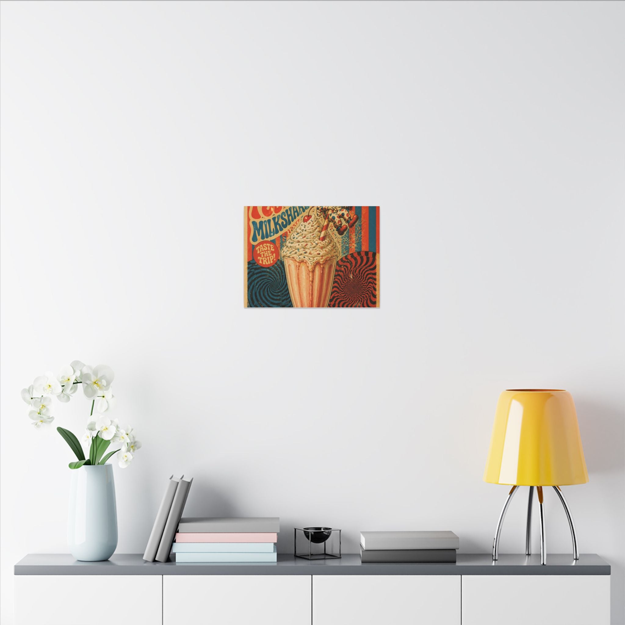 Milkshake Slide Clown Wall Art Canvas 24×36 Psychedelic Dining Room Decor Maximalist Print