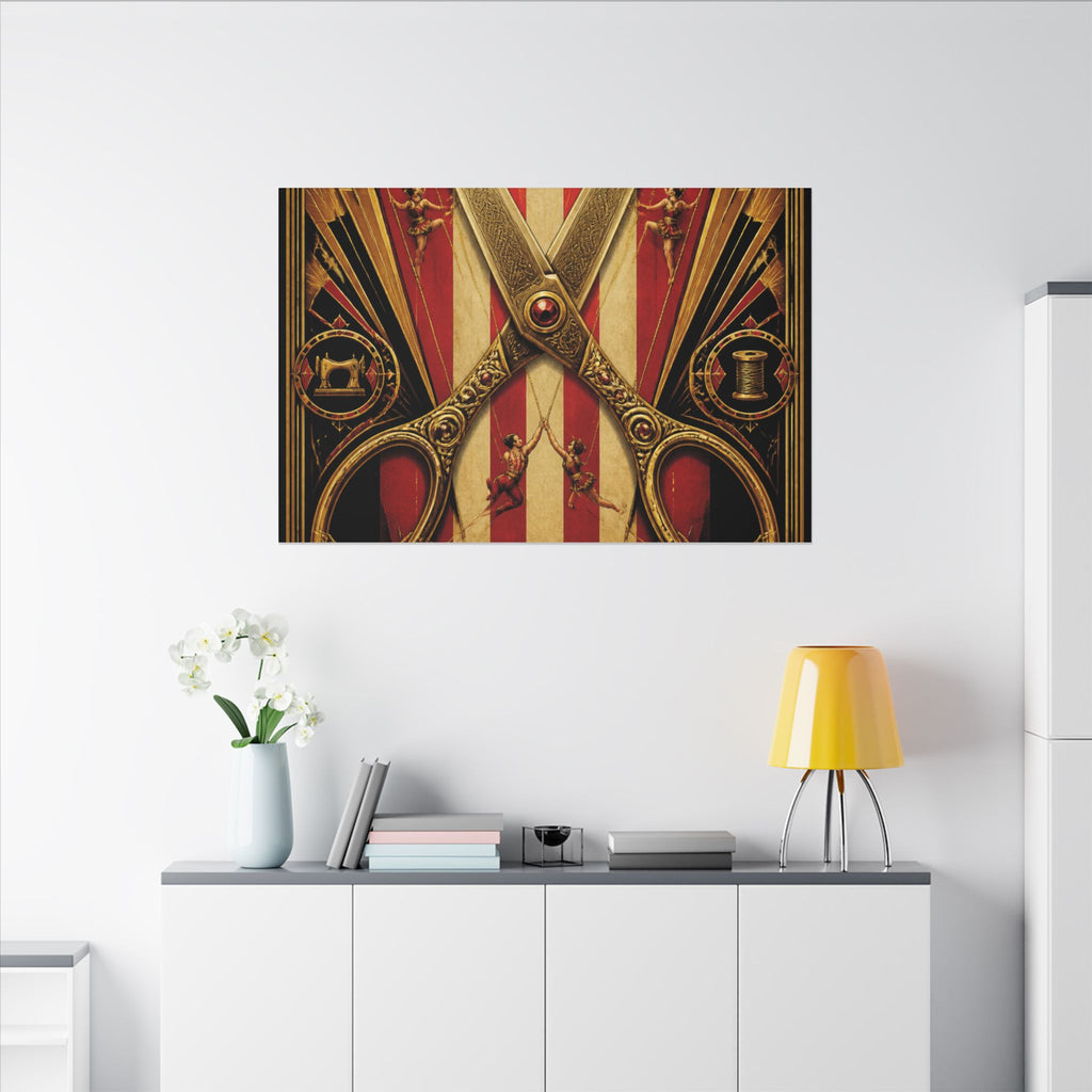 Giant Scissors Trapeze Wall Art Canvas 16×20 Art Deco Entryway Decor Maximalist Print