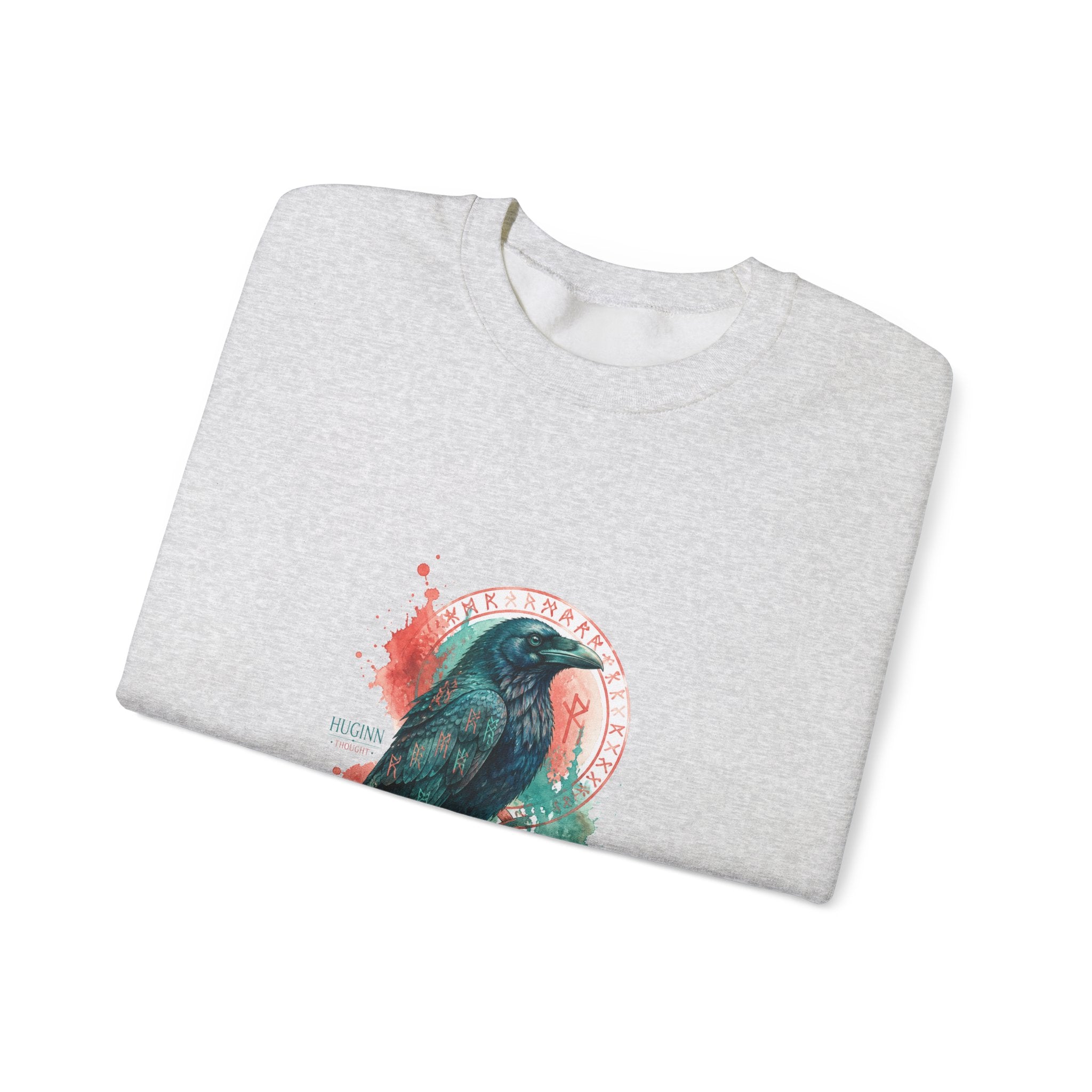 Matching Couple Sweatshirt - Huginn & Muninn Matching Couple Crewneck Sweatshirt Watercolor Art His Hers Engagement Gift - Design A