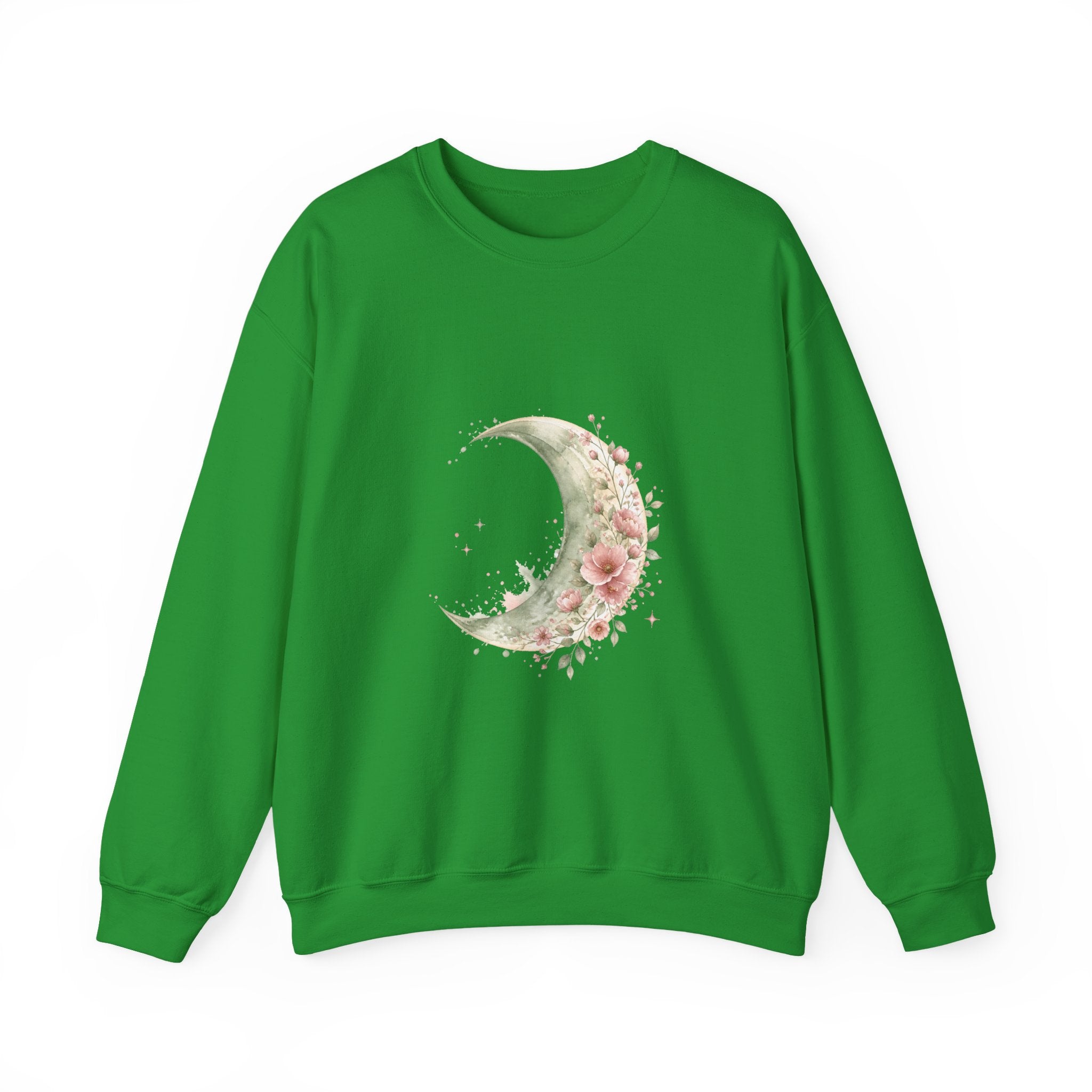 Matching Couple Sweatshirt - Waxing & Waning Moon Matching Couple Crewneck Sweatshirt Watercolor Art His Hers Engagement Gift - Design A