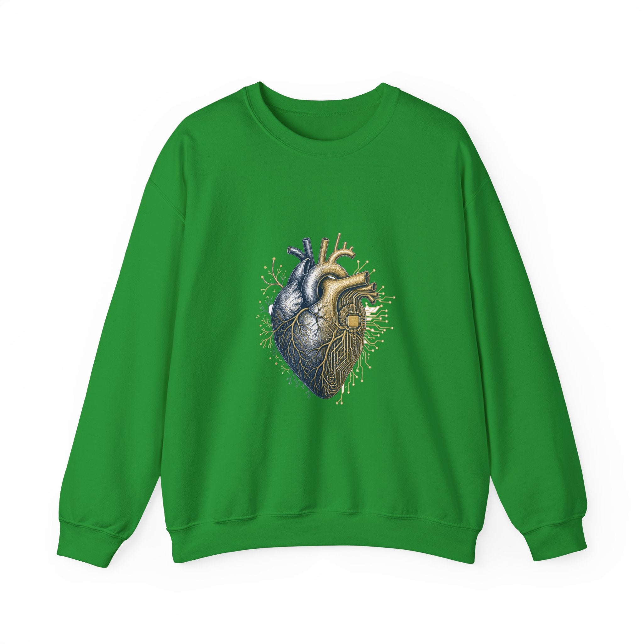 Matching Couple Sweatshirt - Robot & Heart Matching Couple Comfort Colors Crew Hand-Drawn Art His Hers Anniversary Gift - Design B
