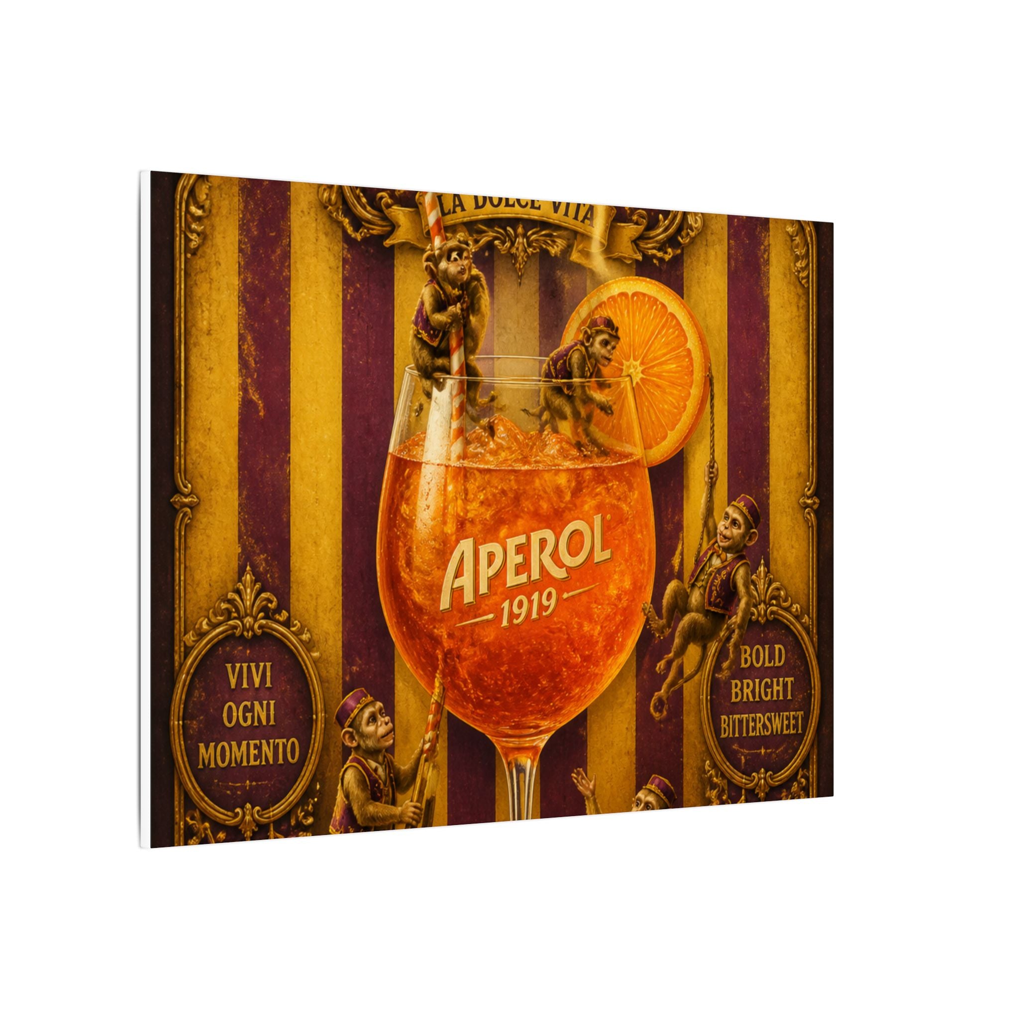 Aperol Spritz Monkeys Wall Art Canvas 24×36 Baroque Studio Decor Maximalist Print