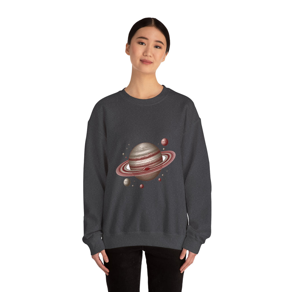 Matching Couple Sweatshirt - Saturn & Jupiter Matching Couple Crewneck Sweatshirt Vintage Art His Hers Wedding Gift - Design A