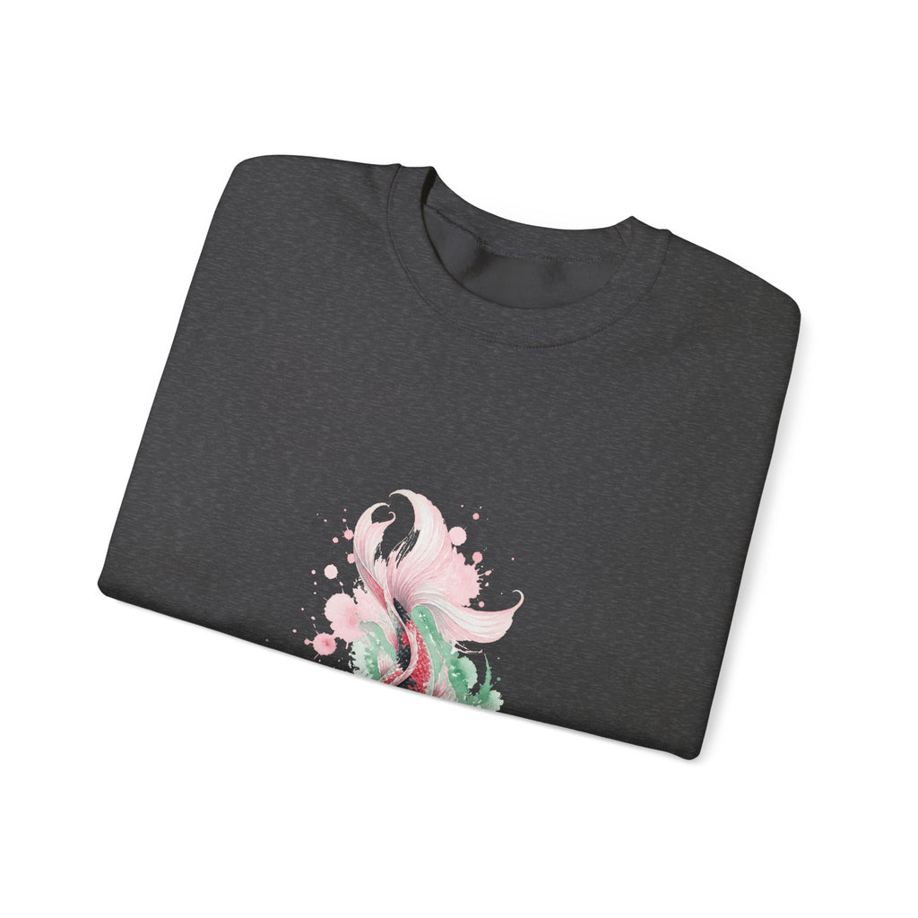 Matching Couple Sweatshirt - Koi Fish Yin Yang Matching Couple Premium Fleece Sweatshirt Watercolor Art His Hers Birthday Gift - Design B