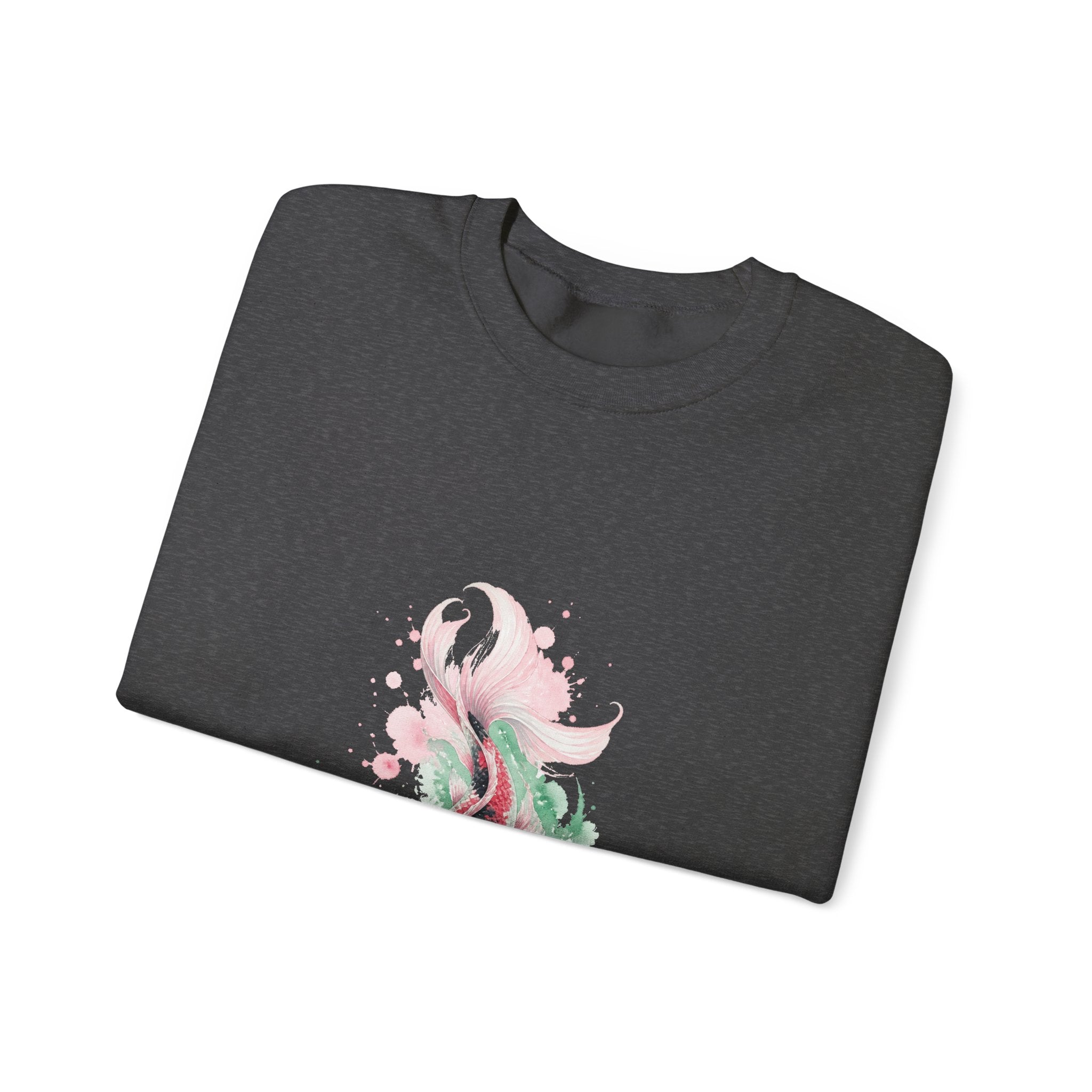 Matching Couple Sweatshirt - Koi Fish Yin Yang Matching Couple Premium Fleece Sweatshirt Watercolor Art His Hers Birthday Gift - Design B