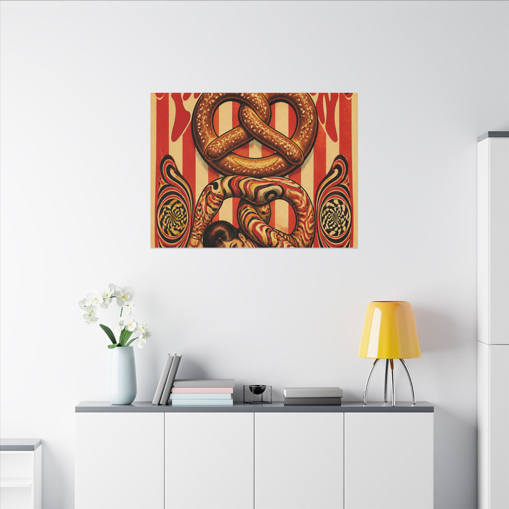 Pretzel Contortionist Wall Art Canvas 16×20 Psychedelic Cafe Decor Maximalist Print