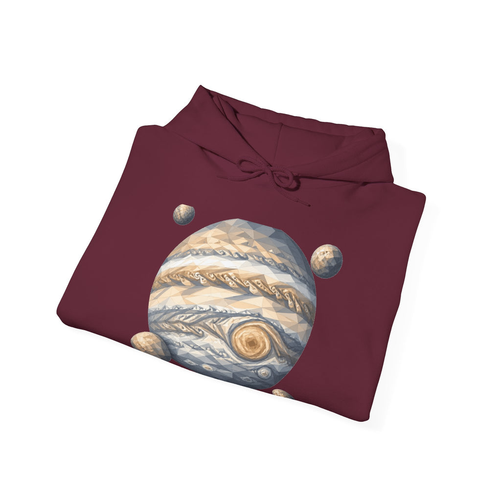 Matching Couple Sweatshirt - Saturn & Jupiter Matching Couple Hooded Sweatshirt Geometric Art His Hers Couple Gift - Design B