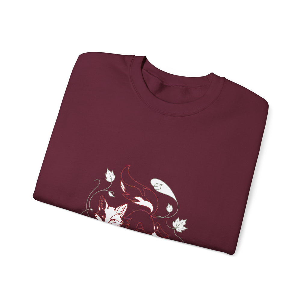 Matching Couple Sweatshirt - Fox & Rabbit Matching Couple Crewneck Sweatshirt Minimalist Art His Hers Valentine Gift - Design A