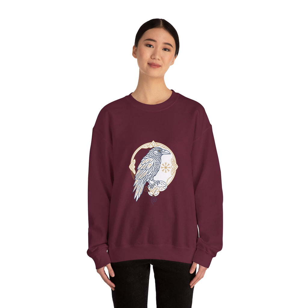 Matching Couple Sweatshirt - Huginn & Muninn Matching Couple Premium Fleece Sweatshirt Minimalist Art His Hers Christmas Gift - Design A