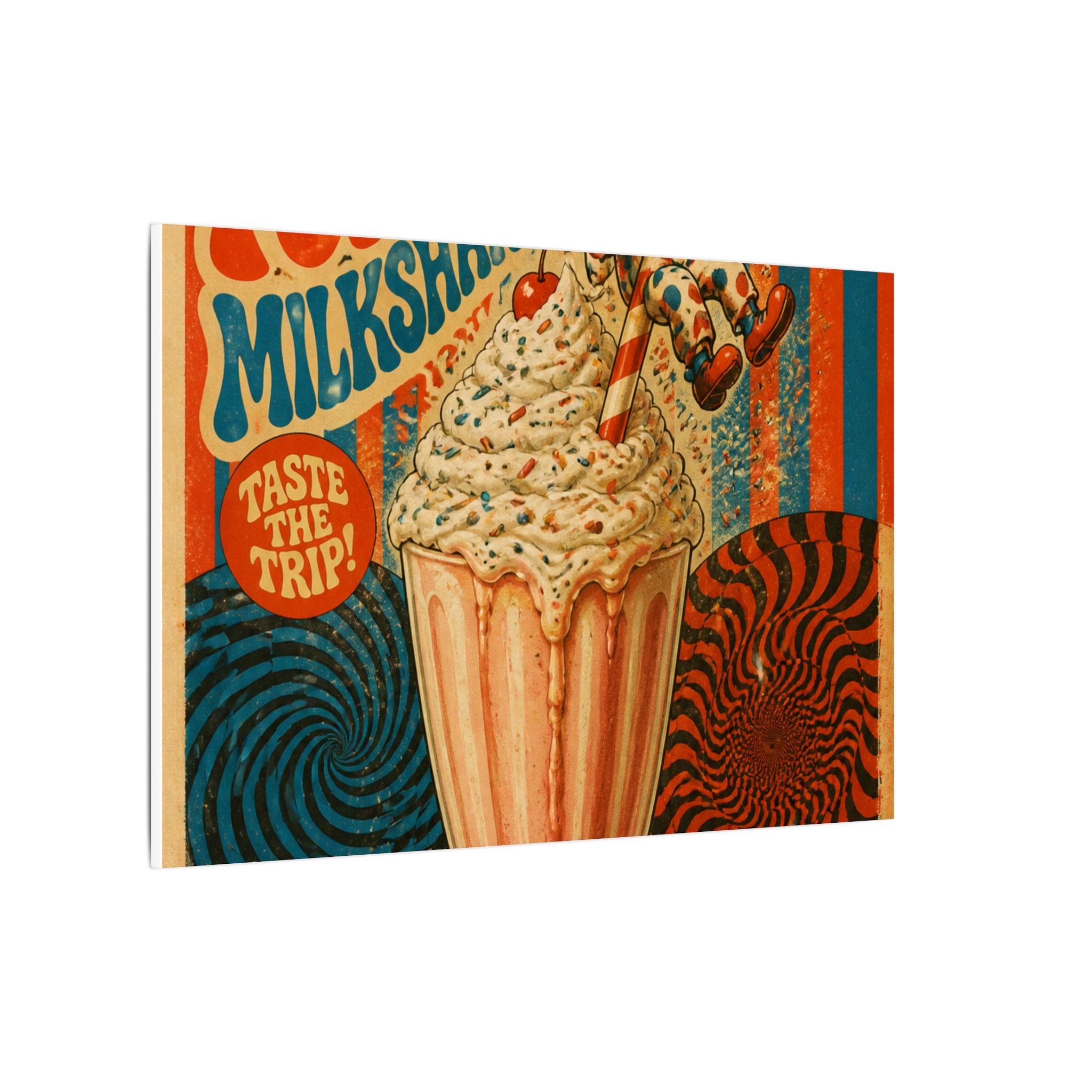 Milkshake Slide Clown Wall Art Canvas 24×36 Psychedelic Dining Room Decor Maximalist Print