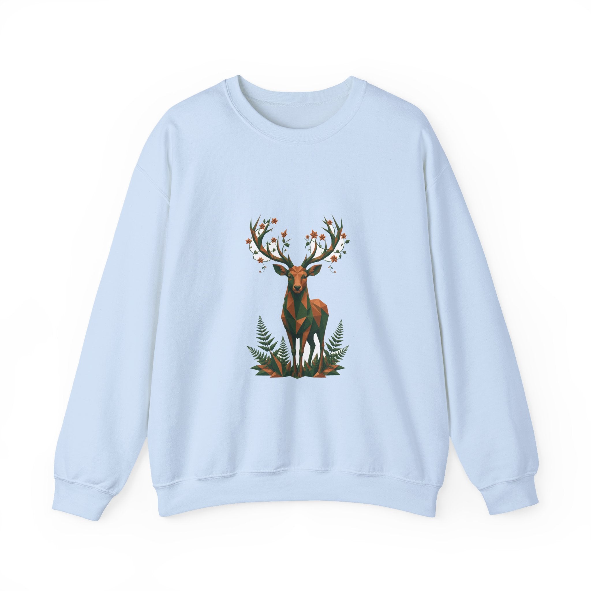 Matching Couple Sweatshirt - Bear & Deer Matching Couple Crewneck Sweatshirt Geometric Art His Hers Couple Gift - Design B